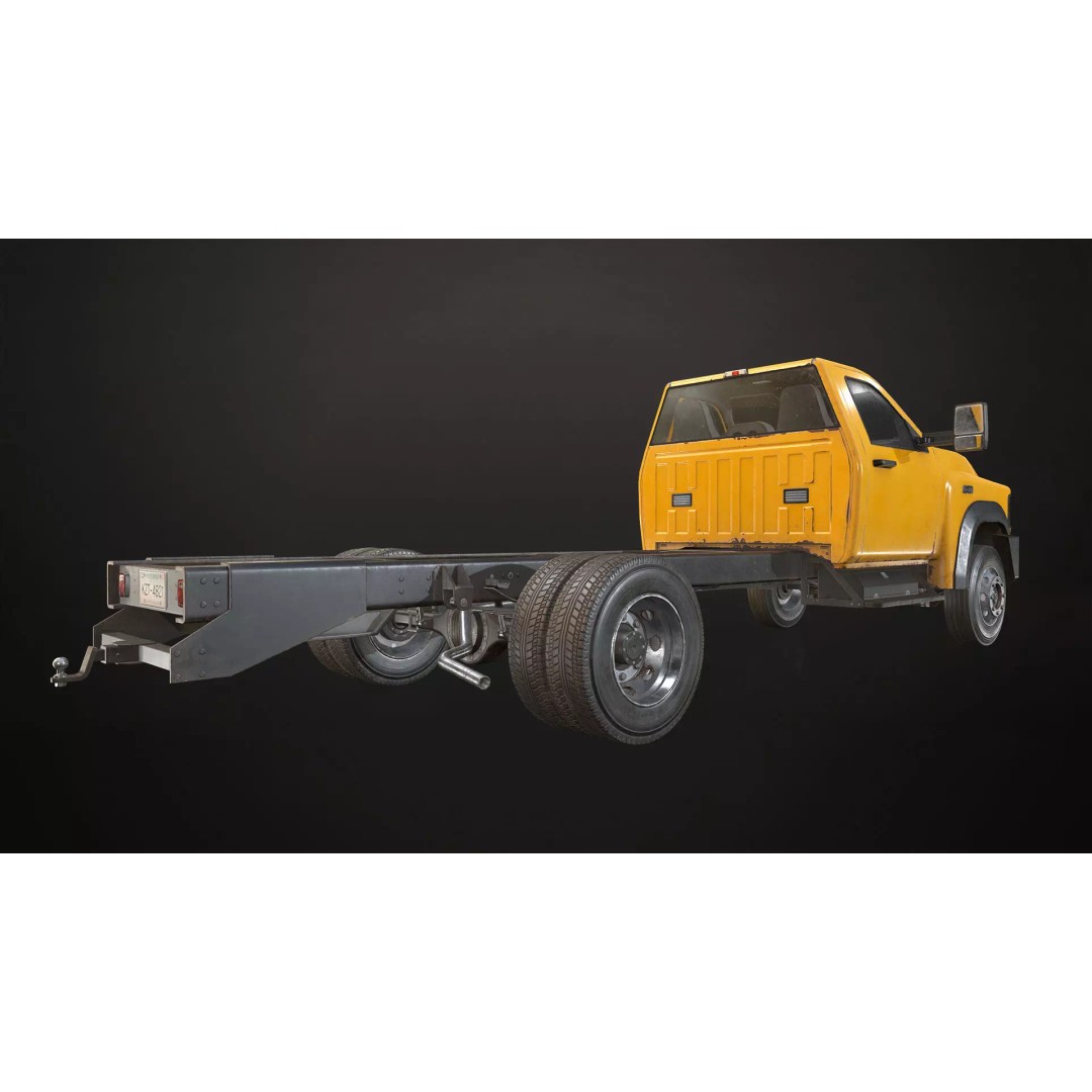 Medium Duty Truck VX400 3D Model – Low Poly Modular Chassis, FBX - View 21