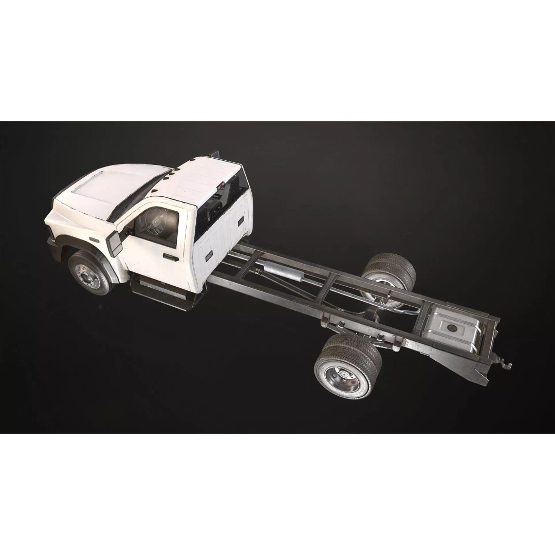 Medium Duty Truck VX400 3D Model – Low Poly Modular Chassis, FBX - View 22