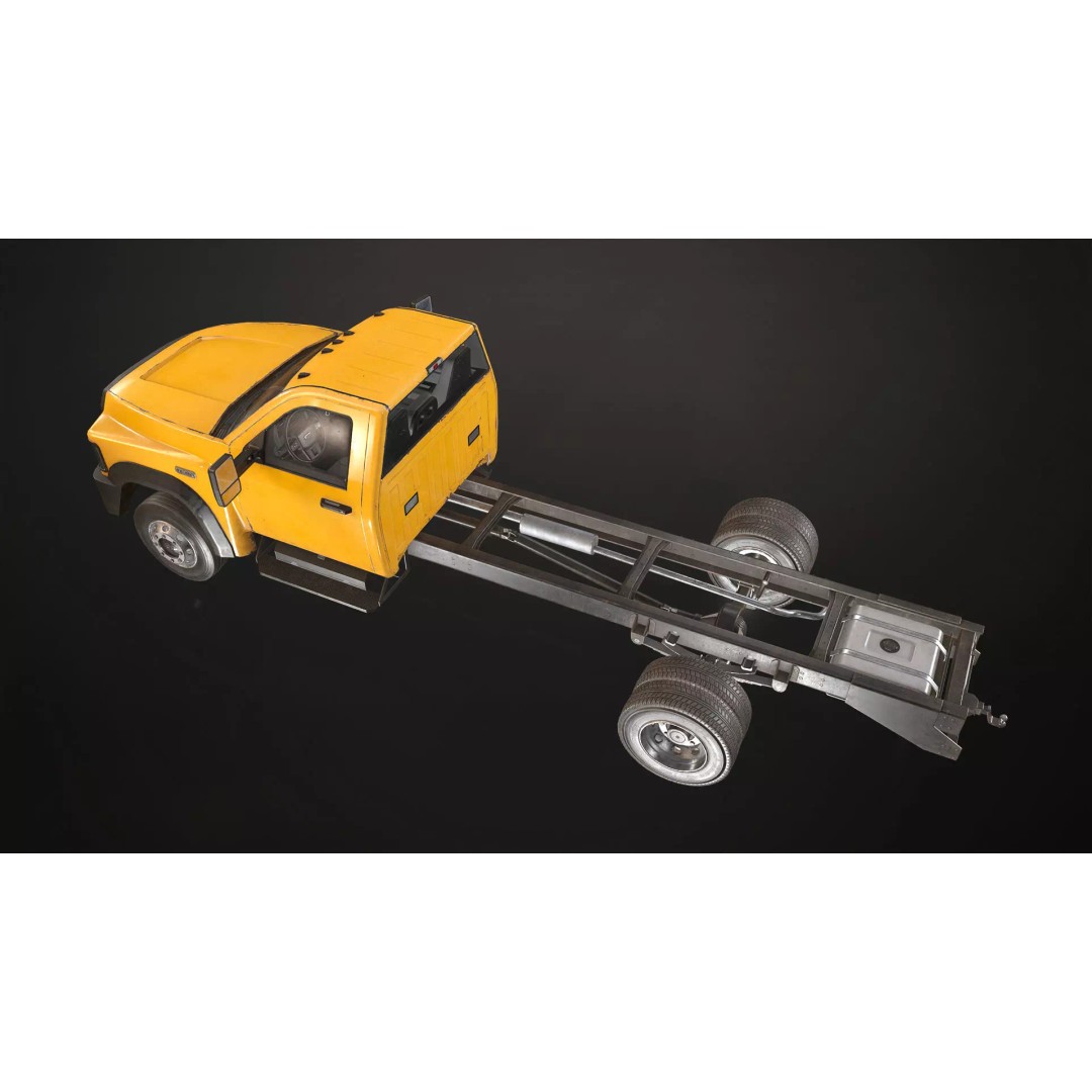 Medium Duty Truck VX400 3D Model – Low Poly Modular Chassis, FBX - View 25