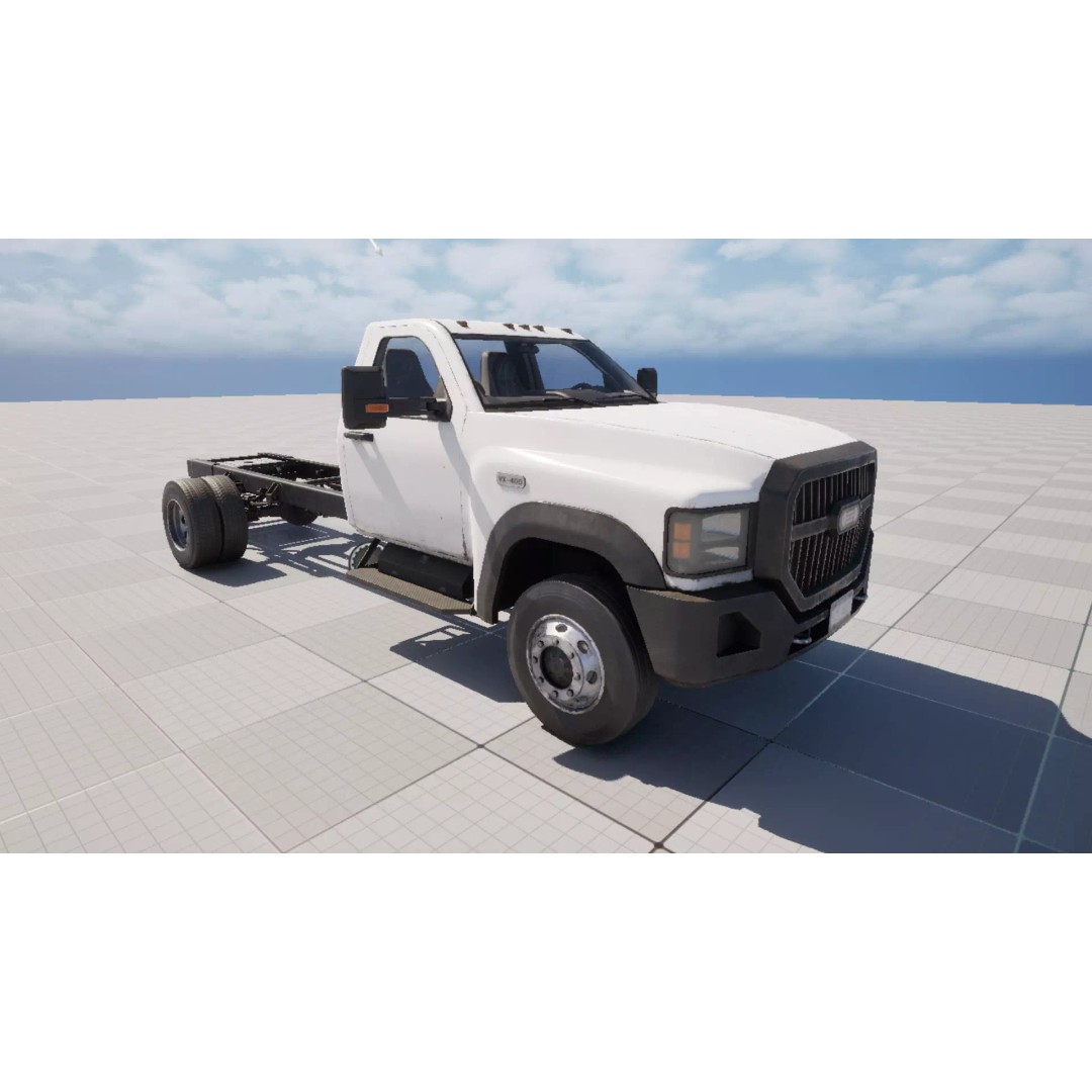 Medium Duty Truck VX400 3D Model – Low Poly Modular Chassis, FBX - View 33