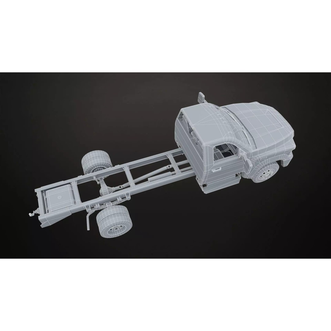 Medium Duty Truck VX400 3D Model – Low Poly Modular Chassis, FBX - View 36