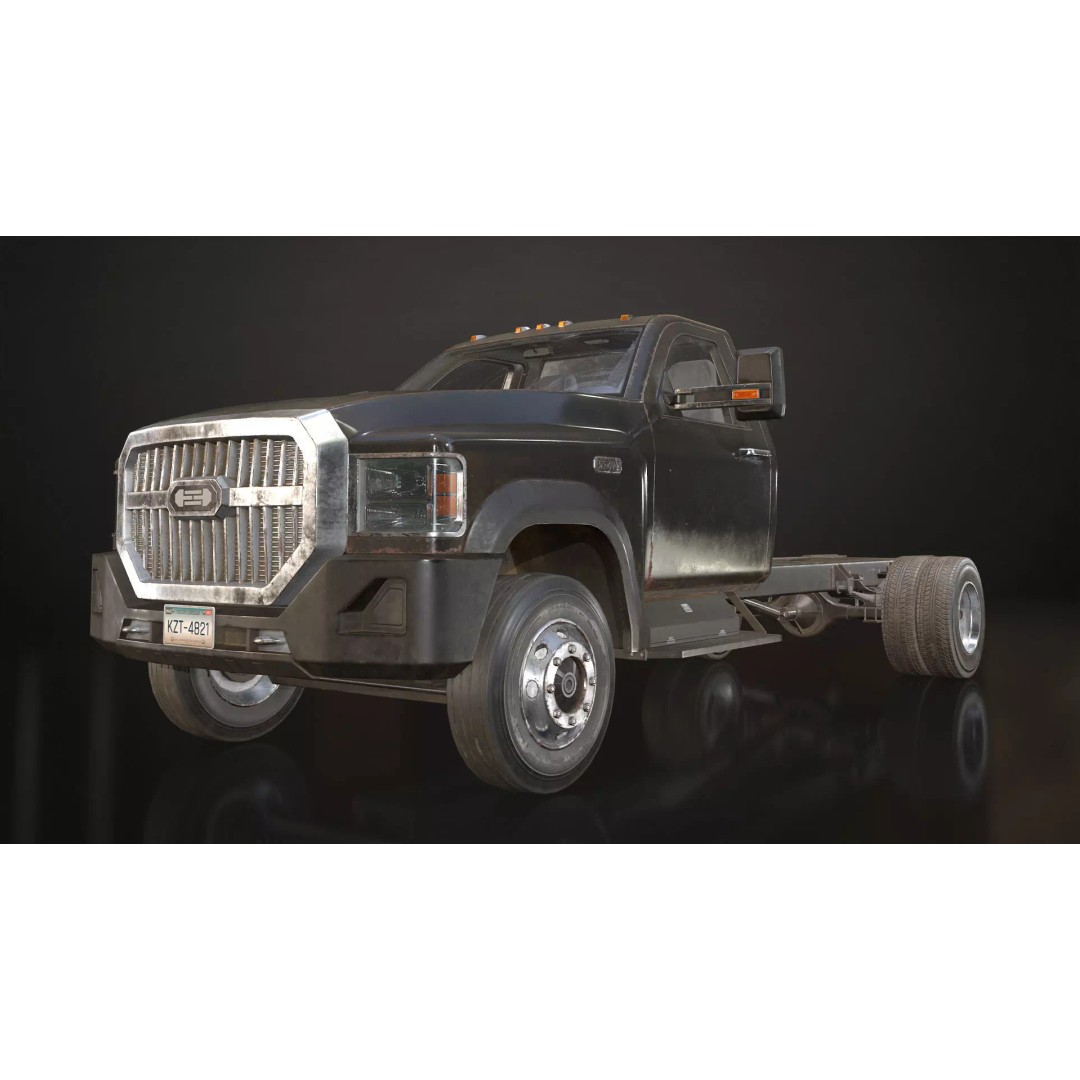 Medium Duty Truck VX400 3D Model – Low Poly Modular Chassis, FBX - View 5
