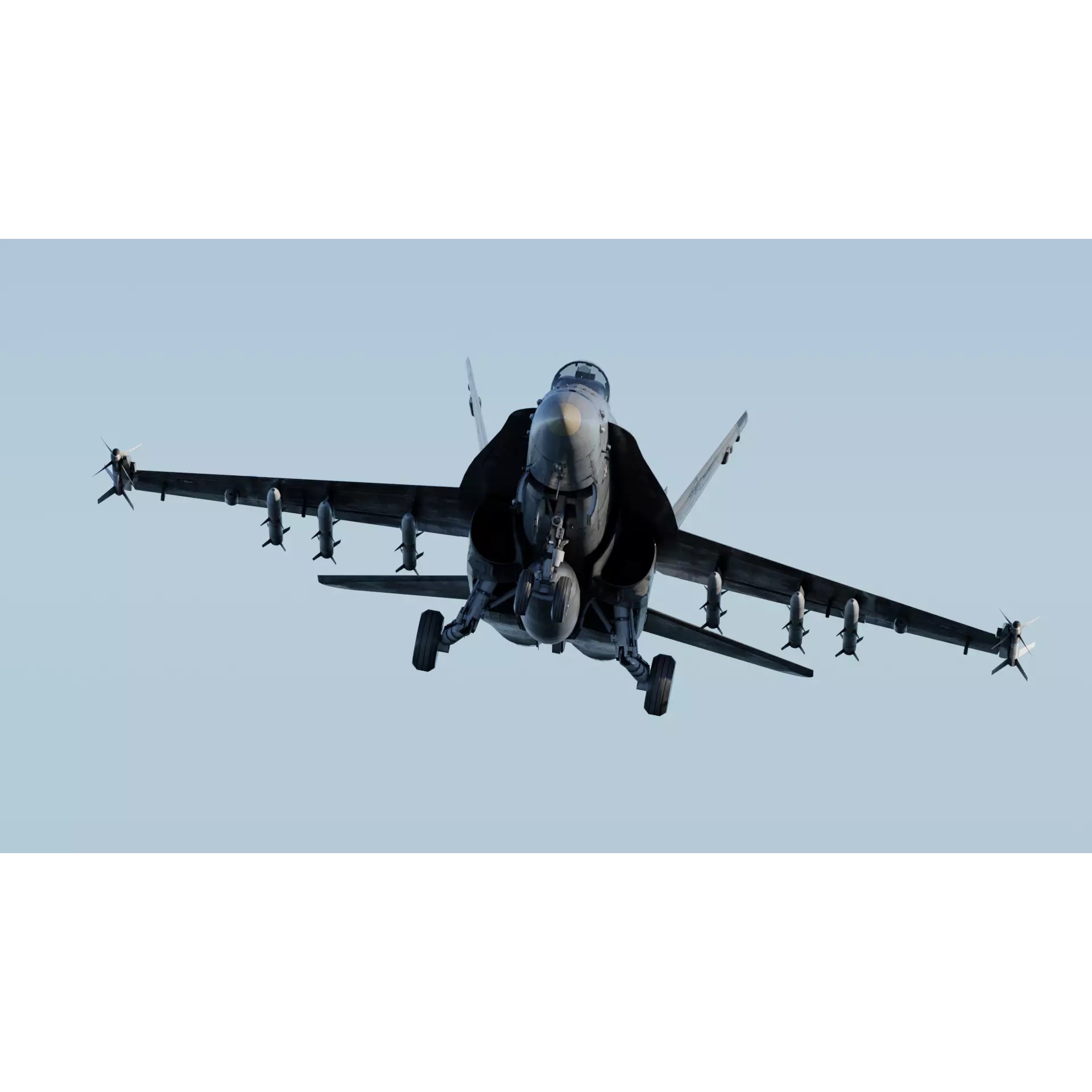 F-18 Hornet - Low-Poly Game-Ready 3D Model - View 3