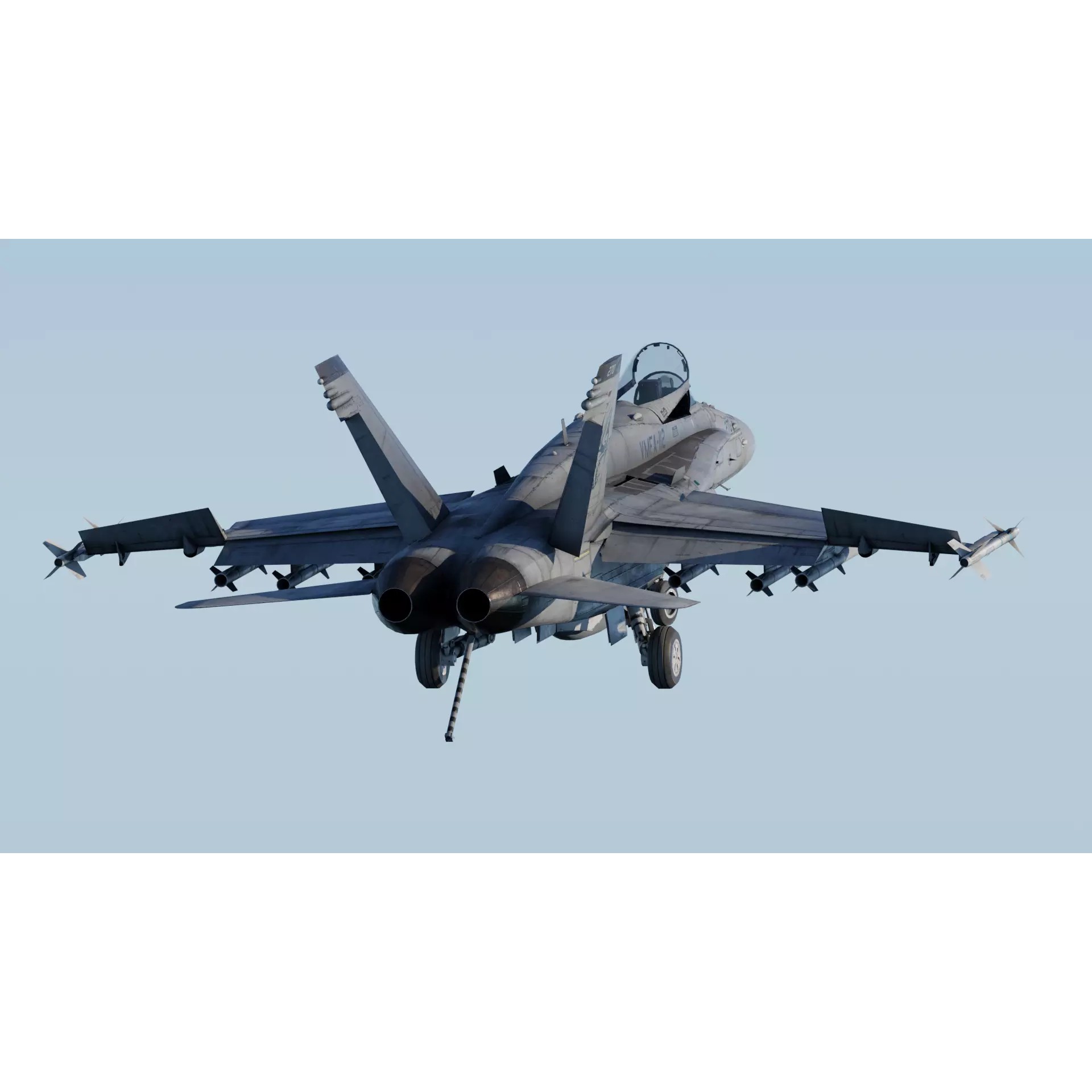 F-18 Hornet - Low-Poly Game-Ready 3D Model - View 4