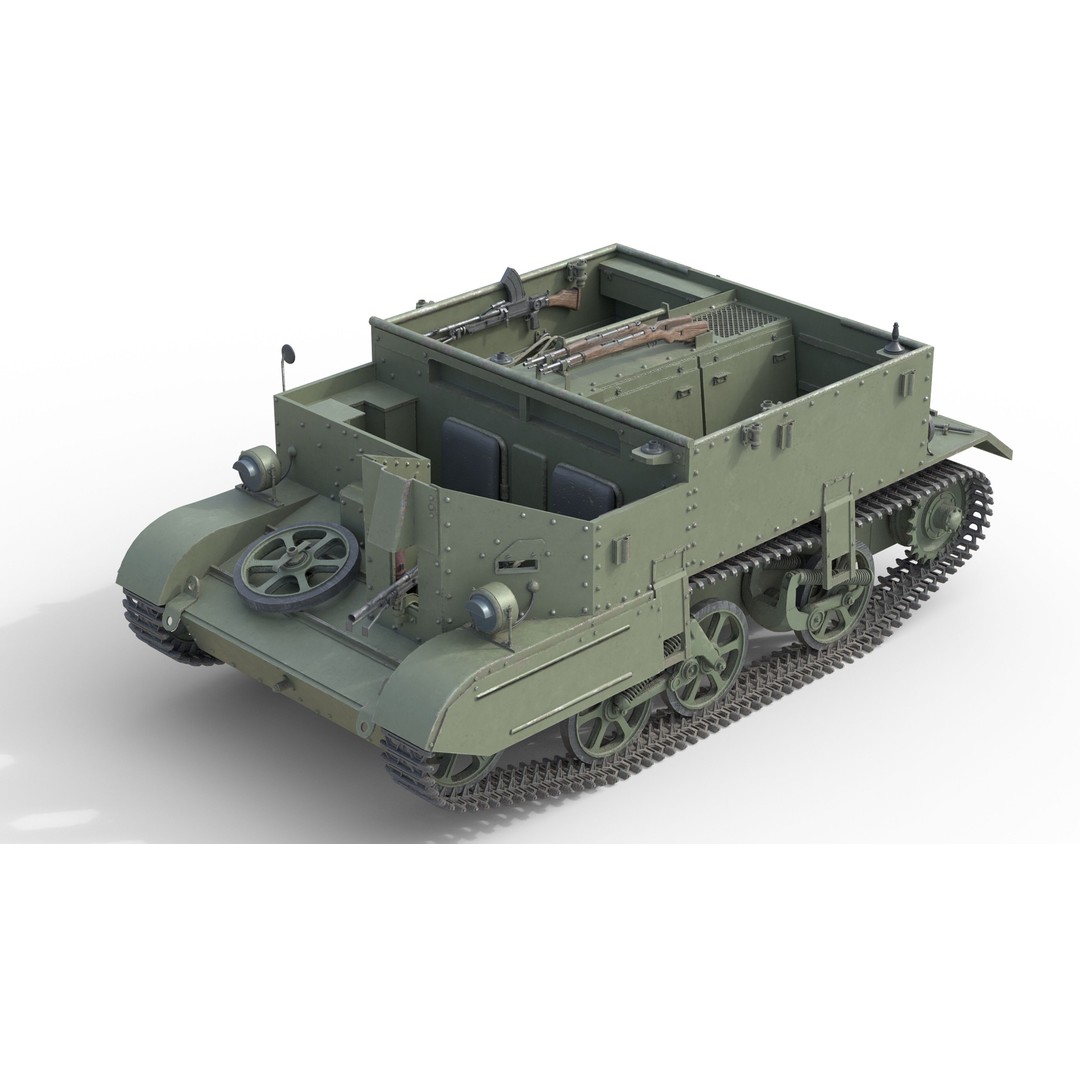Bren Gun Carrier 3D Model – Low Poly Military Vehicle, FBX, Blender - View 3
