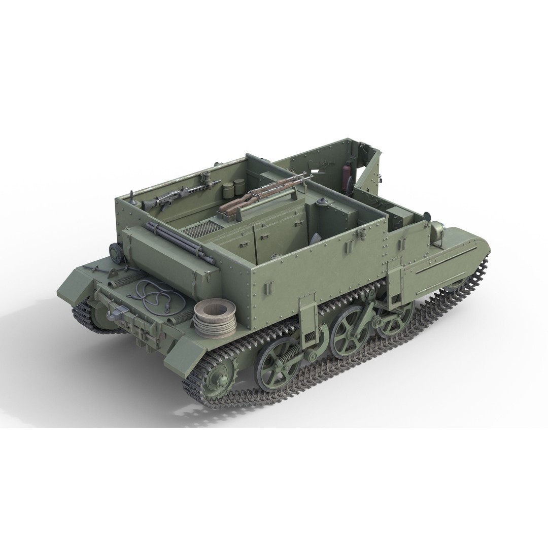 Bren Gun Carrier 3D Model – Low Poly Military Vehicle, FBX, Blender - View 4