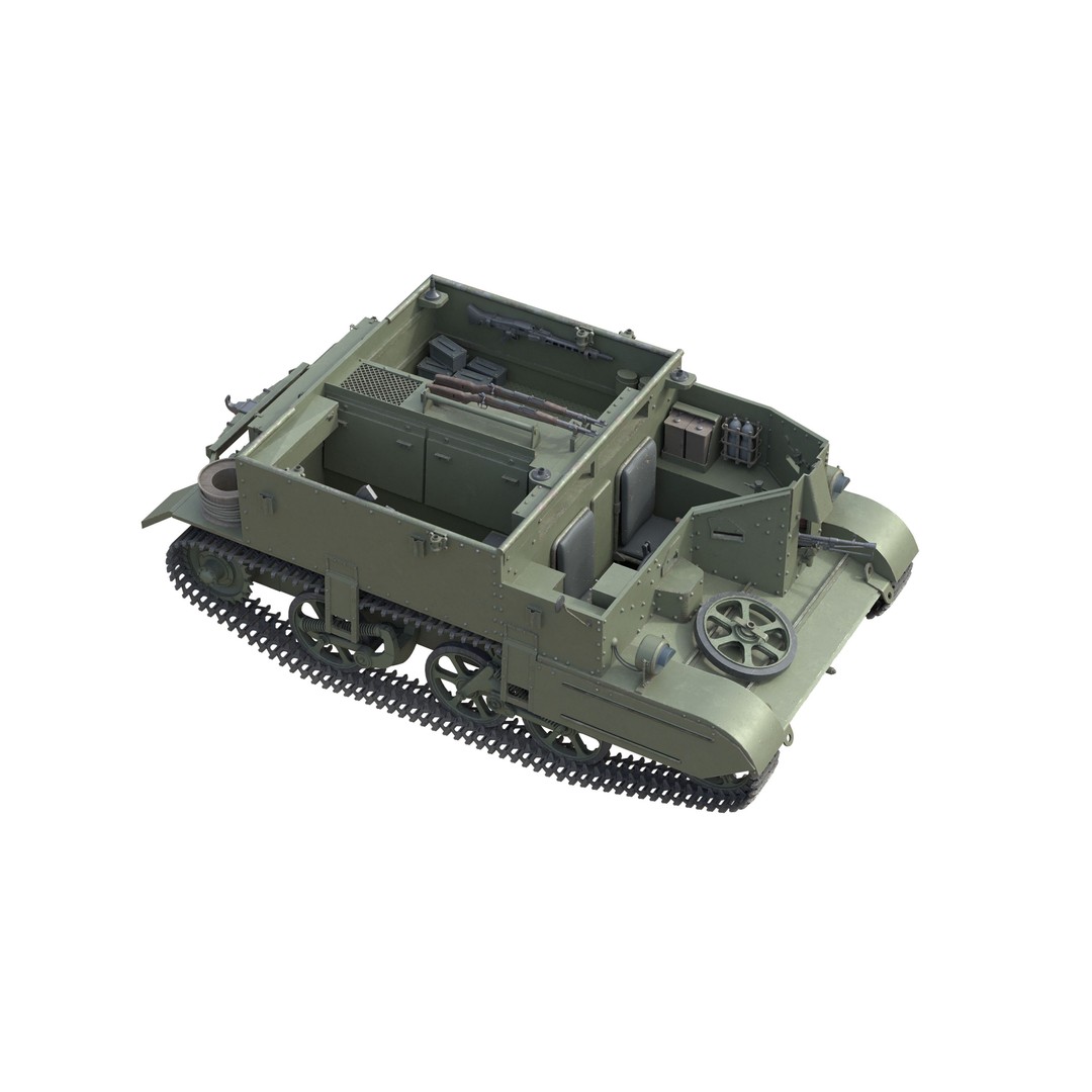 Bren Gun Carrier 3D Model – Low Poly Military Vehicle, FBX, Blender - View 6