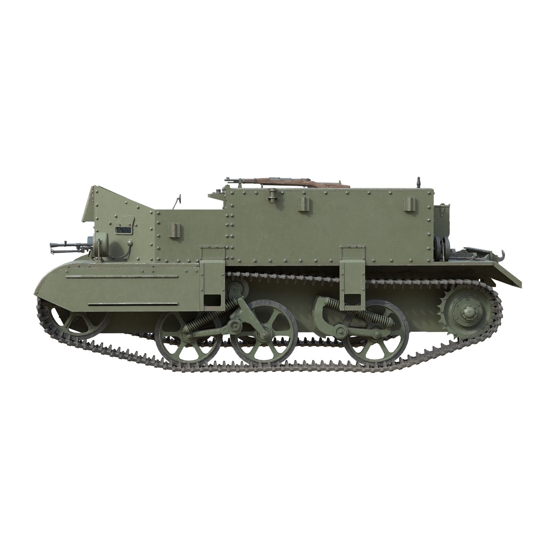 Bren Gun Carrier 3D Model – Low Poly Military Vehicle, FBX, Blender - View 8