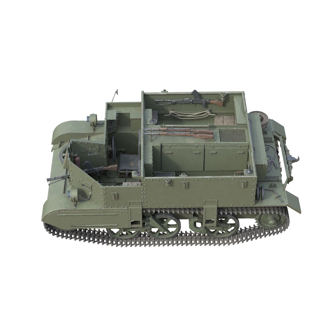 Bren Gun Carrier 3D Model – Low Poly Military Vehicle, FBX, Blender - View 9