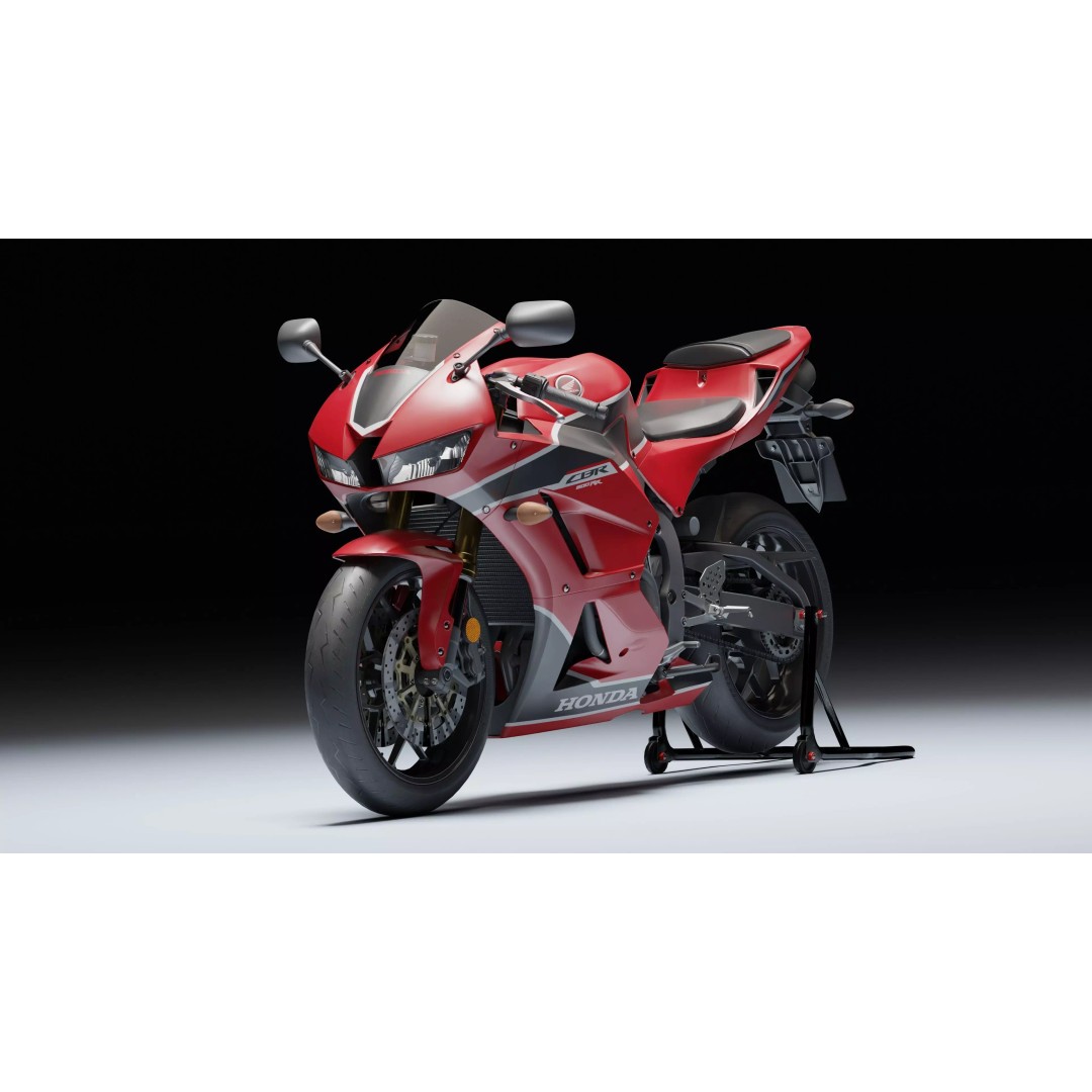 Honda CBR 600RR 2018 3D Model – Low Poly Game Ready with PBR Textures - View 11