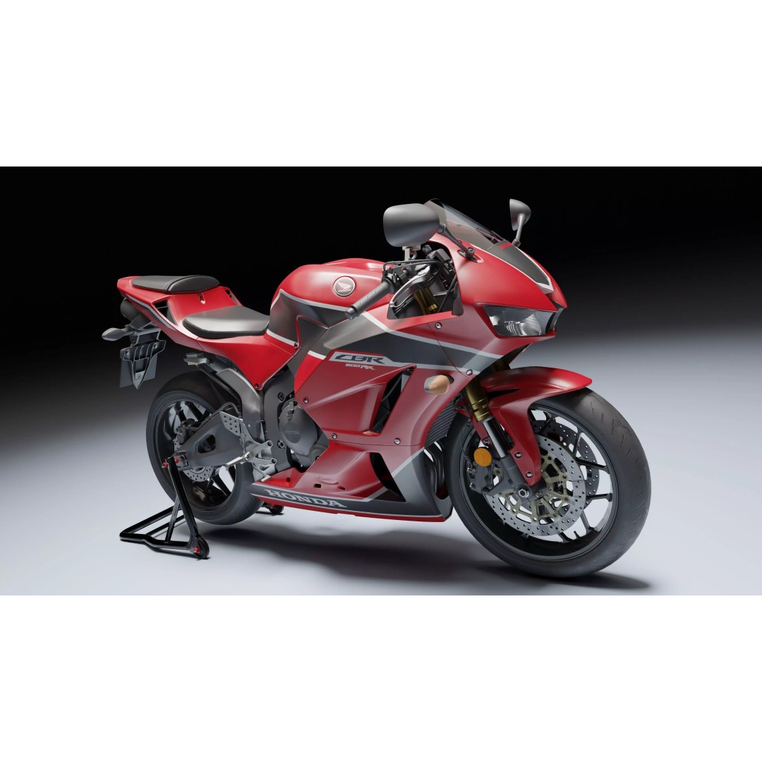 Honda CBR 600RR 2018 3D Model – Low Poly Game Ready with PBR Textures - View 12