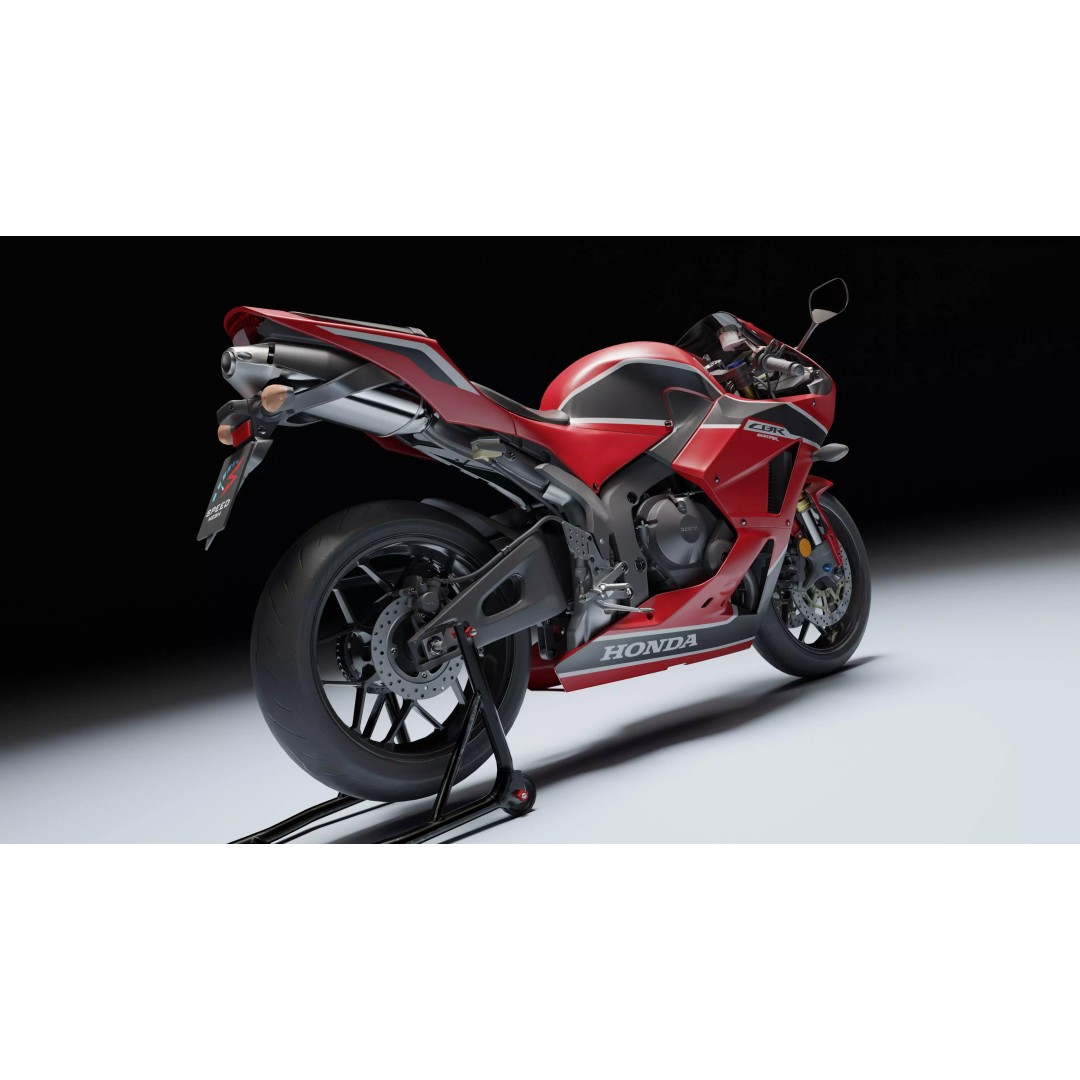 Honda CBR 600RR 2018 3D Model – Low Poly Game Ready with PBR Textures - View 15