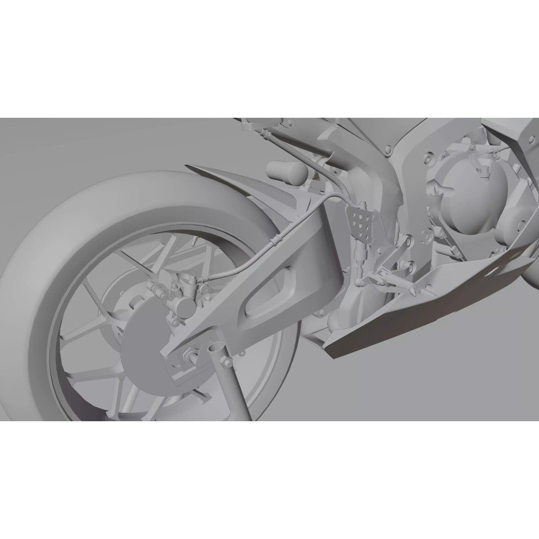 Honda CBR 600RR 2018 3D Model – Low Poly Game Ready with PBR Textures - View 27