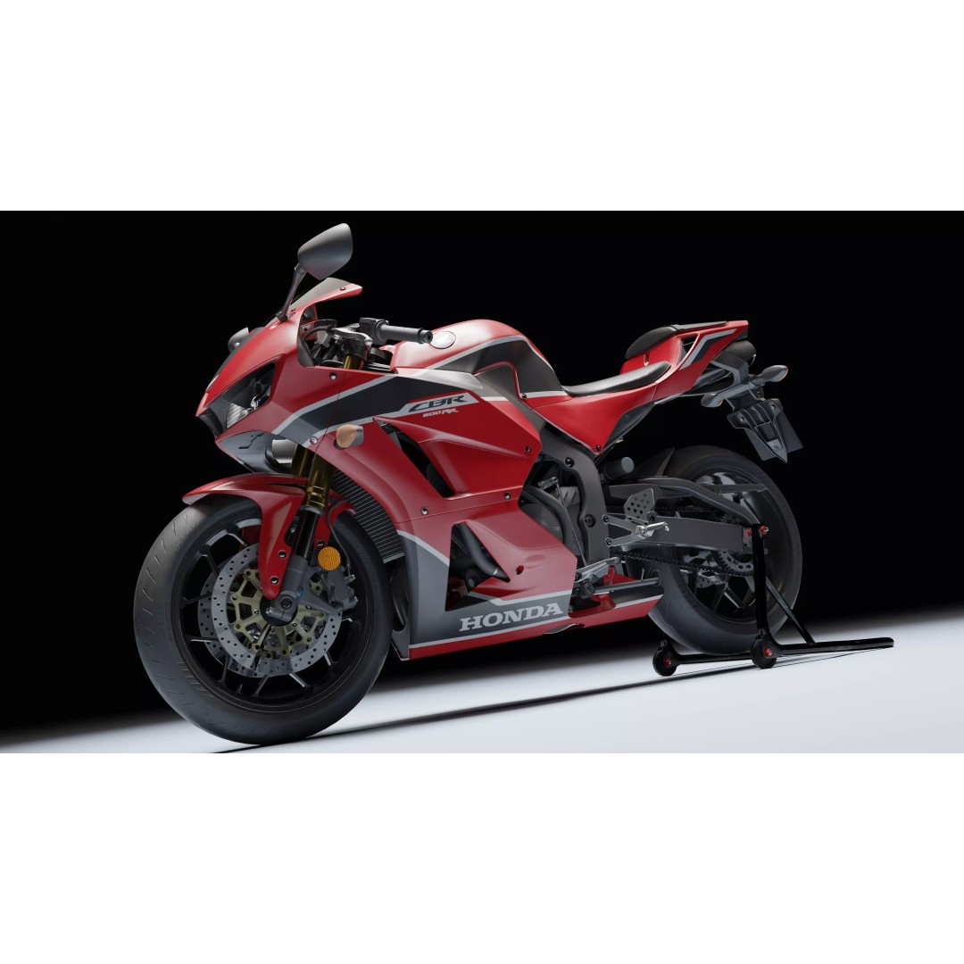 Honda CBR 600RR 2018 3D Model – Low Poly Game Ready with PBR Textures - View 30