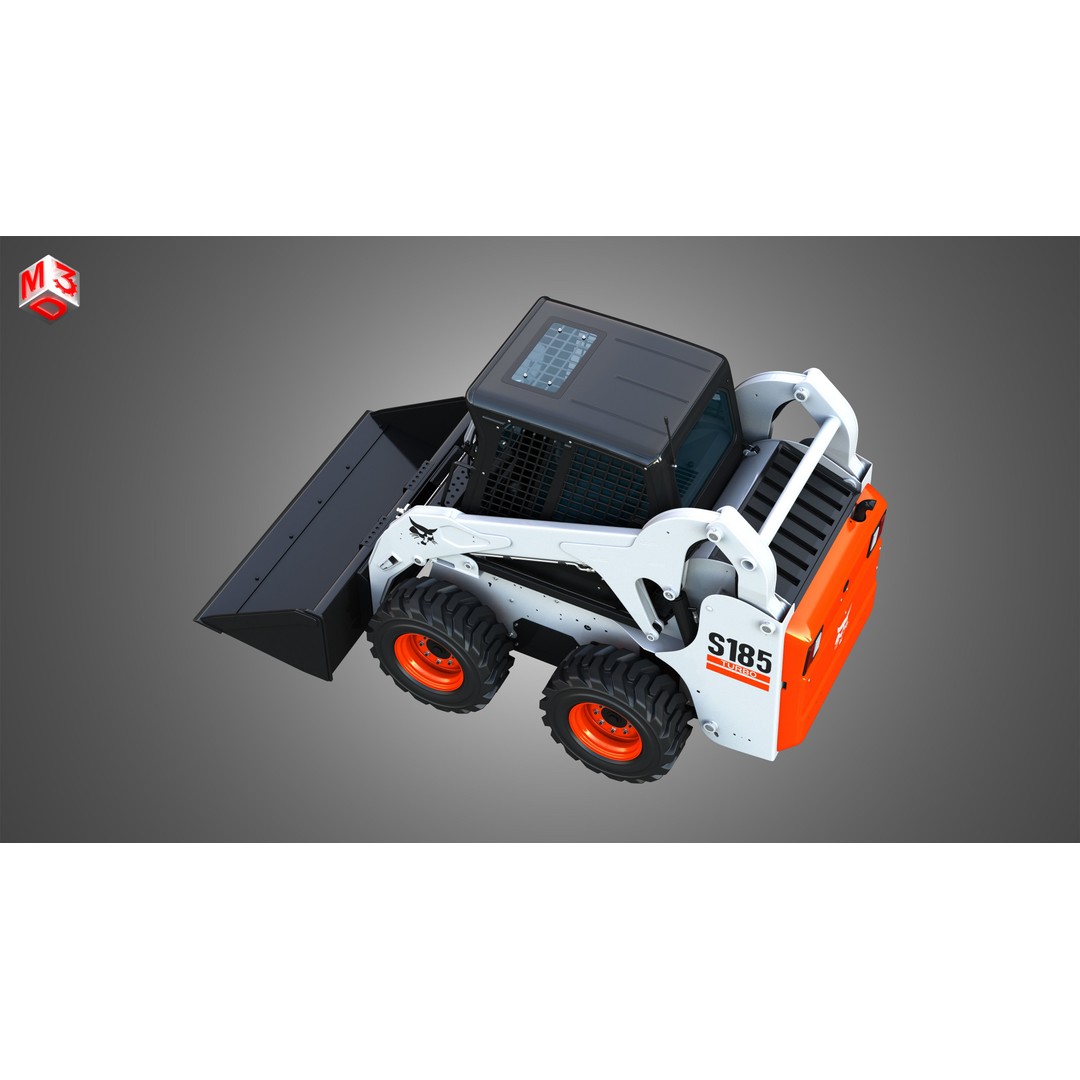 Bobcat S185 Skid Steer Loader 3D Model – High Poly Game Asset, FBX