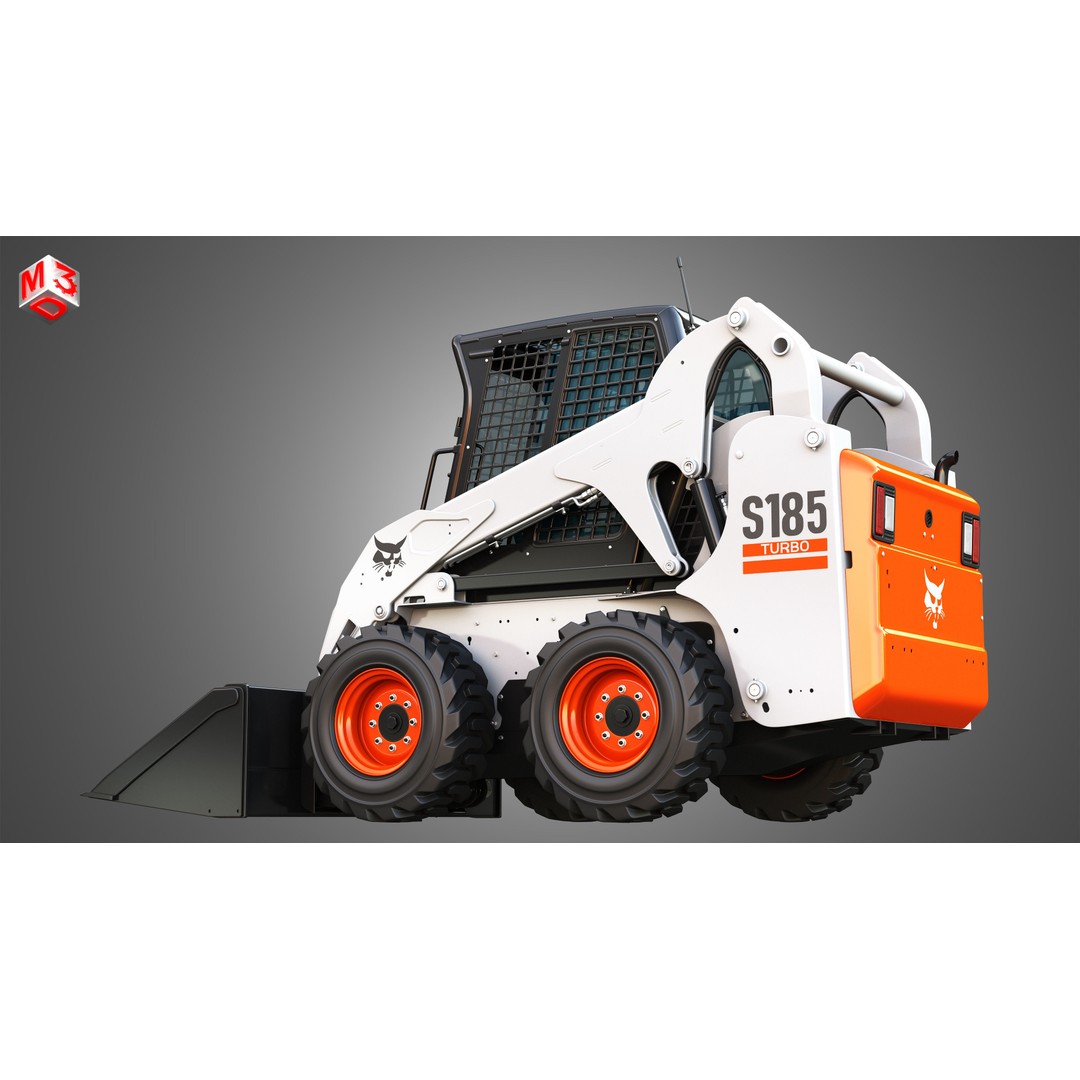 Bobcat S185 Skid Steer Loader 3D Model – High Poly Game Asset, FBX - View 12
