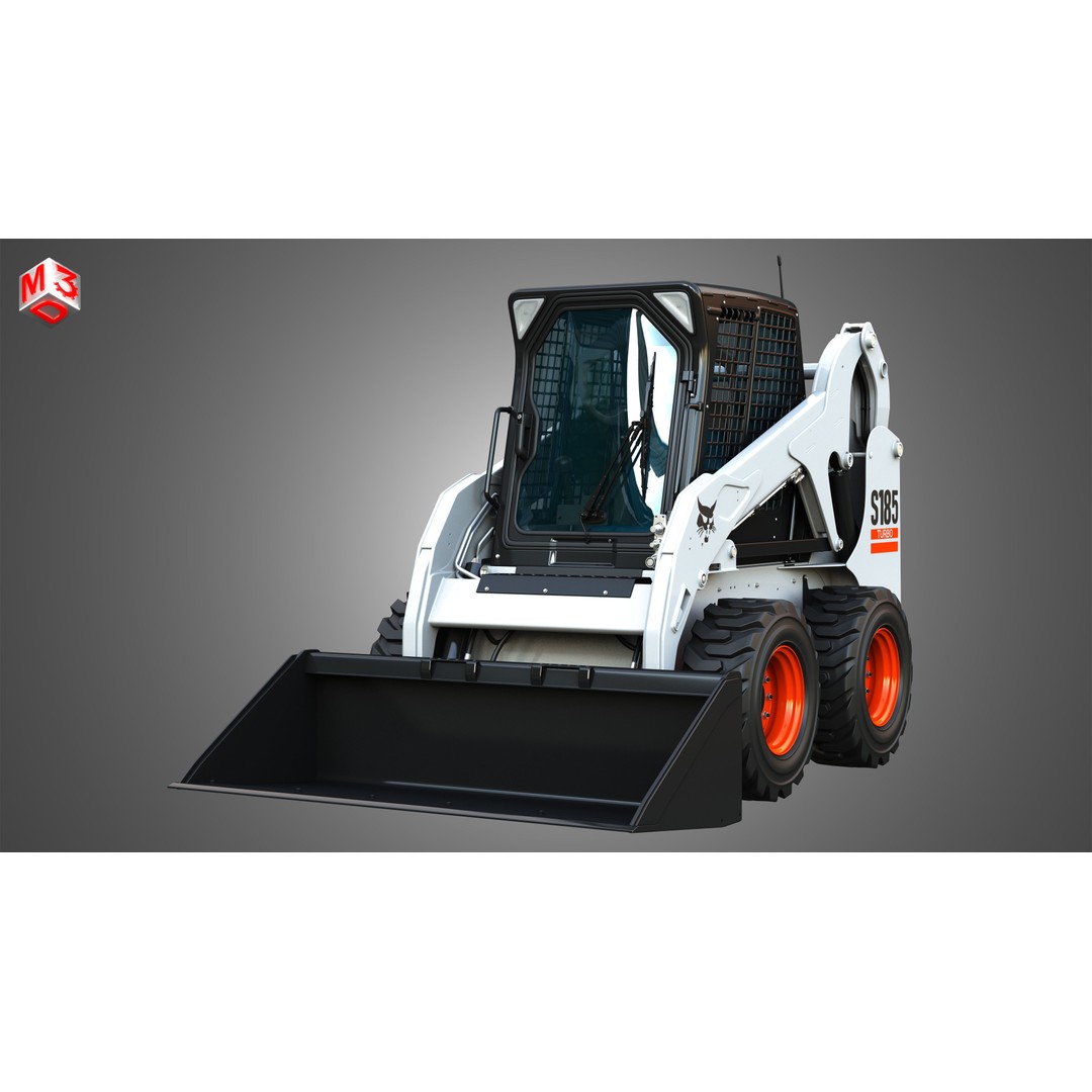 Bobcat S185 Skid Steer Loader 3D Model – High Poly Game Asset, FBX - View 13