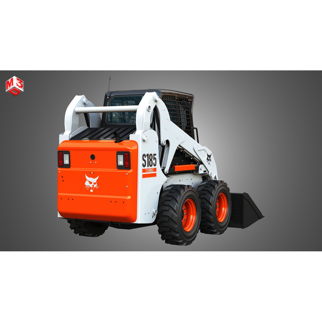 Bobcat S185 Skid Steer Loader 3D Model – High Poly Game Asset, FBX - View 14