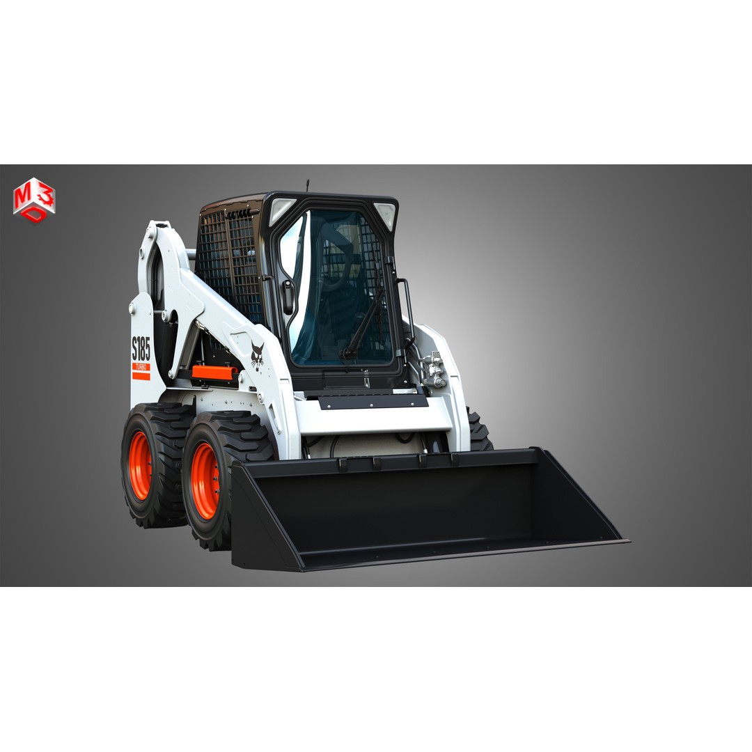Bobcat S185 Skid Steer Loader 3D Model – High Poly Game Asset, FBX - View 15