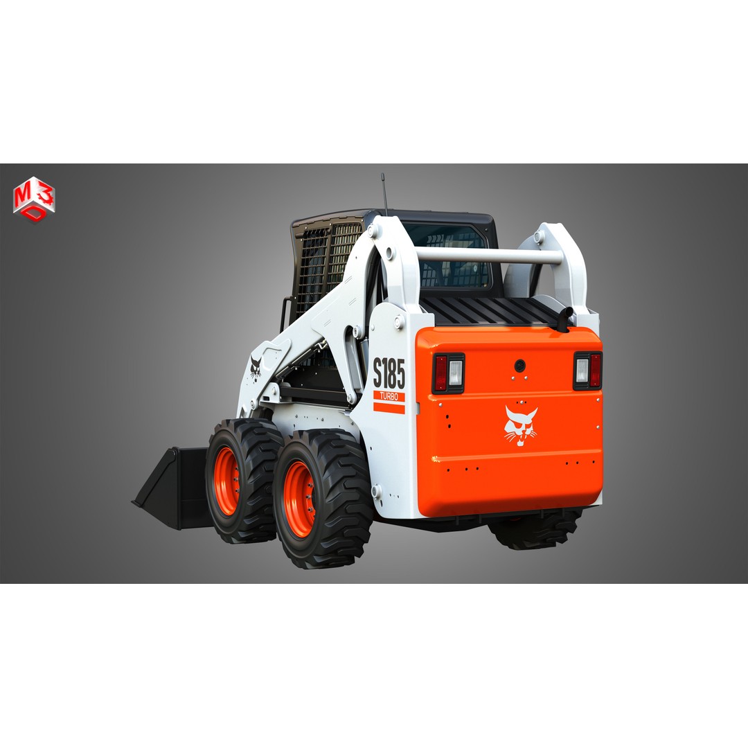 Bobcat S185 Skid Steer Loader 3D Model – High Poly Game Asset, FBX - View 16
