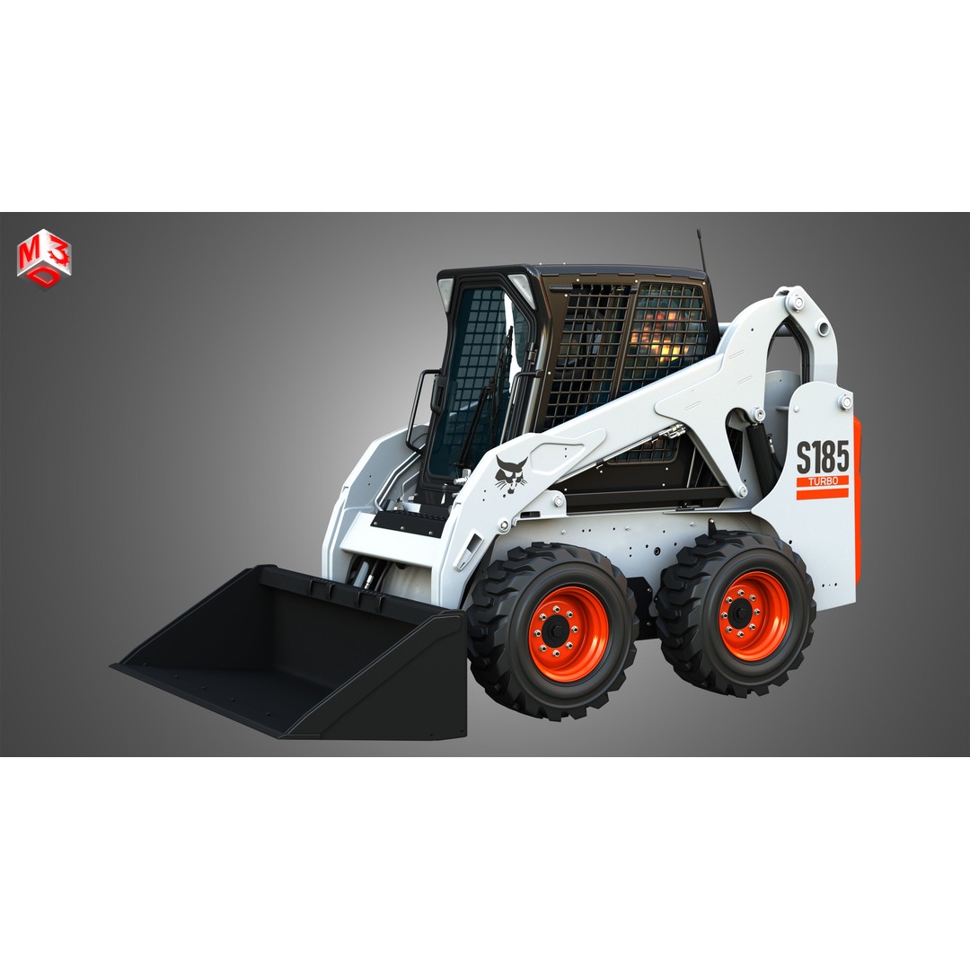 Bobcat S185 Skid Steer Loader 3D Model – High Poly Game Asset, FBX - View 17