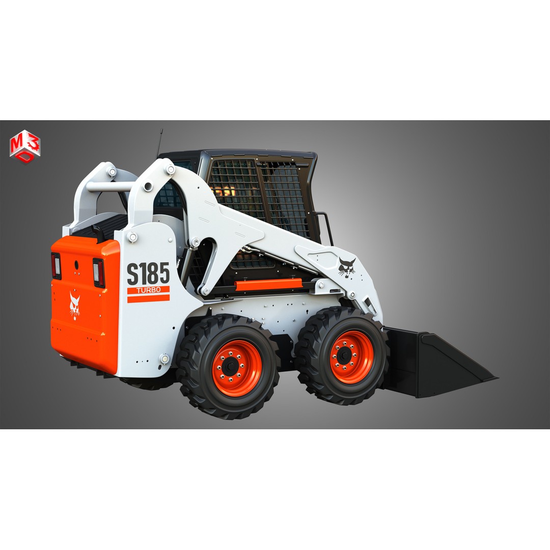 Bobcat S185 Skid Steer Loader 3D Model – High Poly Game Asset, FBX - View 18