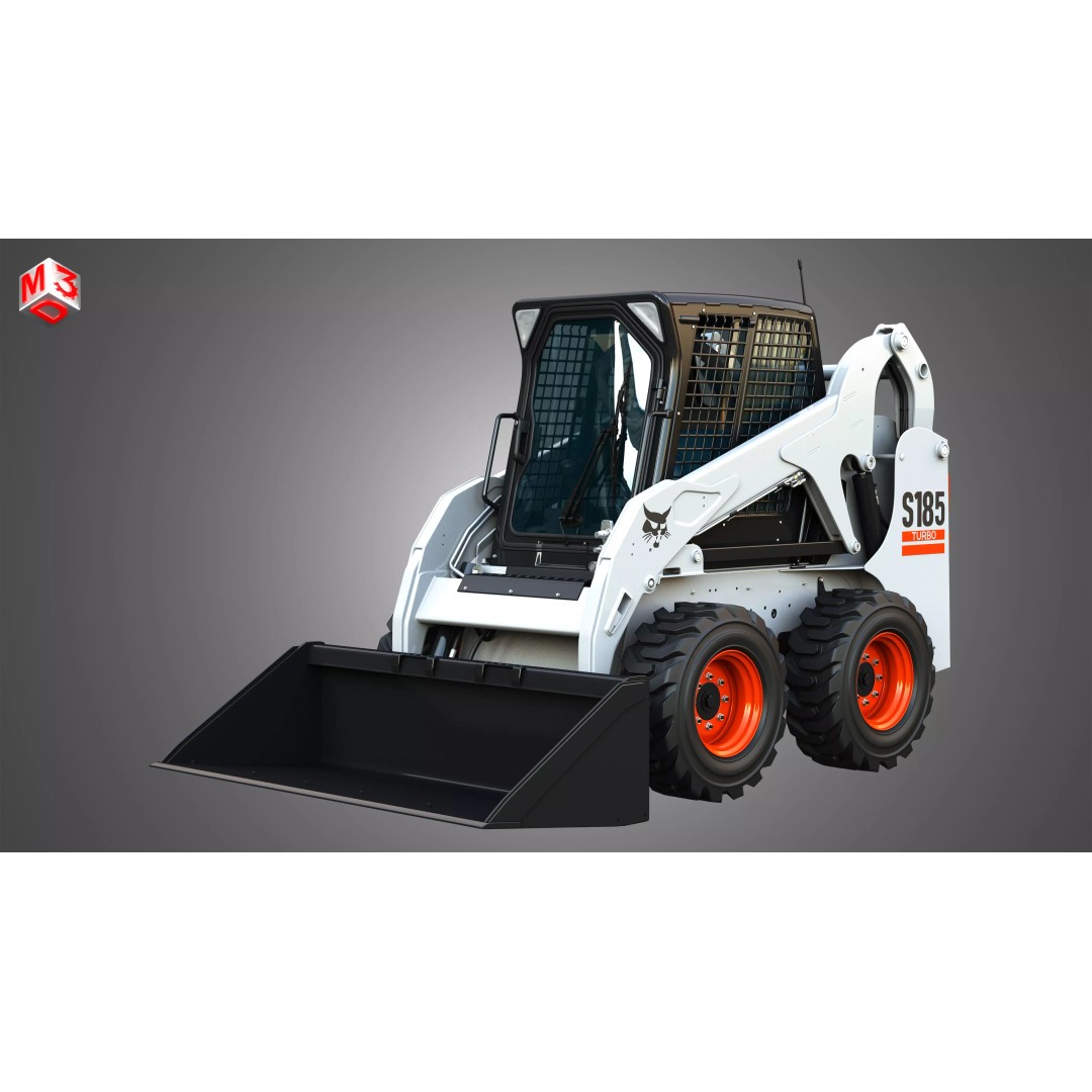 Bobcat S185 Skid Steer Loader 3D Model – High Poly Game Asset, FBX - View 2