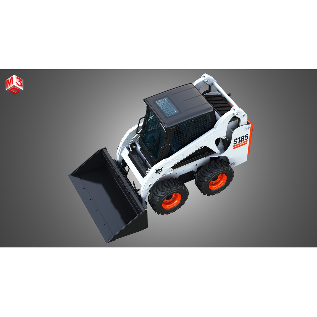 Bobcat S185 Skid Steer Loader 3D Model – High Poly Game Asset, FBX - View 21