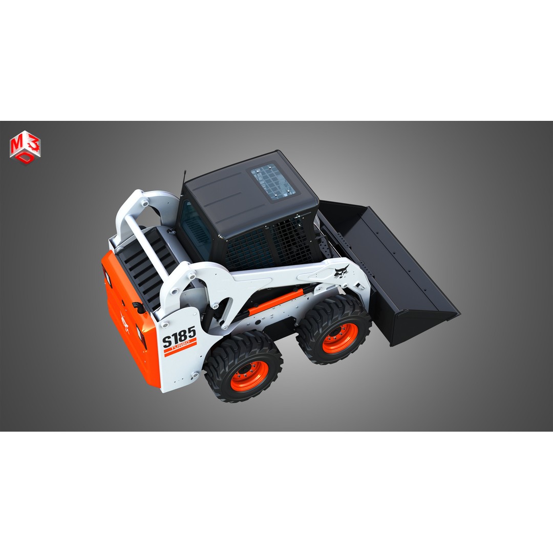 Bobcat S185 Skid Steer Loader 3D Model – High Poly Game Asset, FBX - View 22