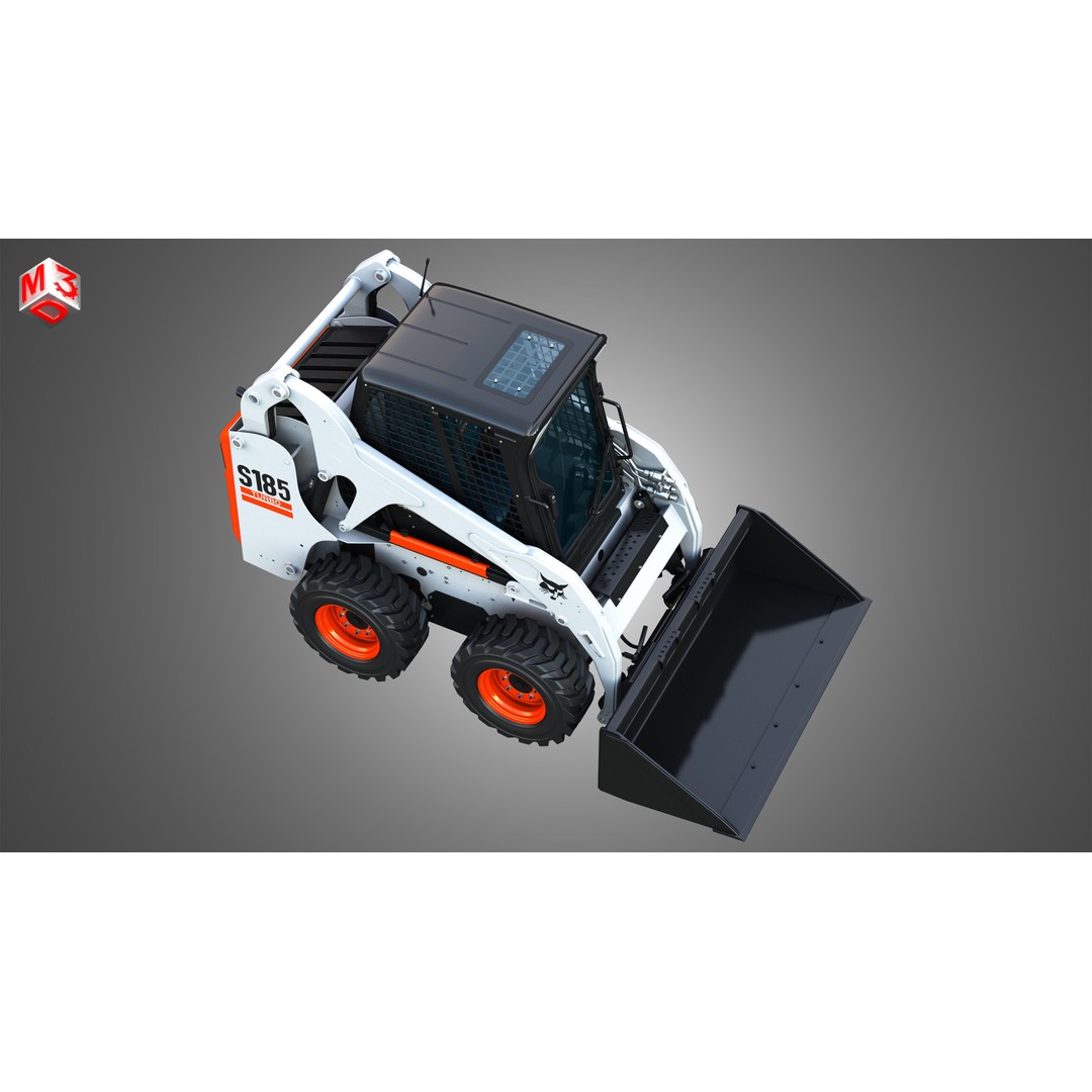 Bobcat S185 Skid Steer Loader 3D Model – High Poly Game Asset, FBX - View 23