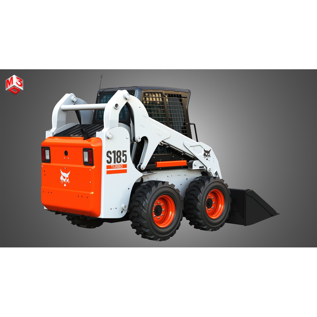 Bobcat S185 Skid Steer Loader 3D Model – High Poly Game Asset, FBX - View 4