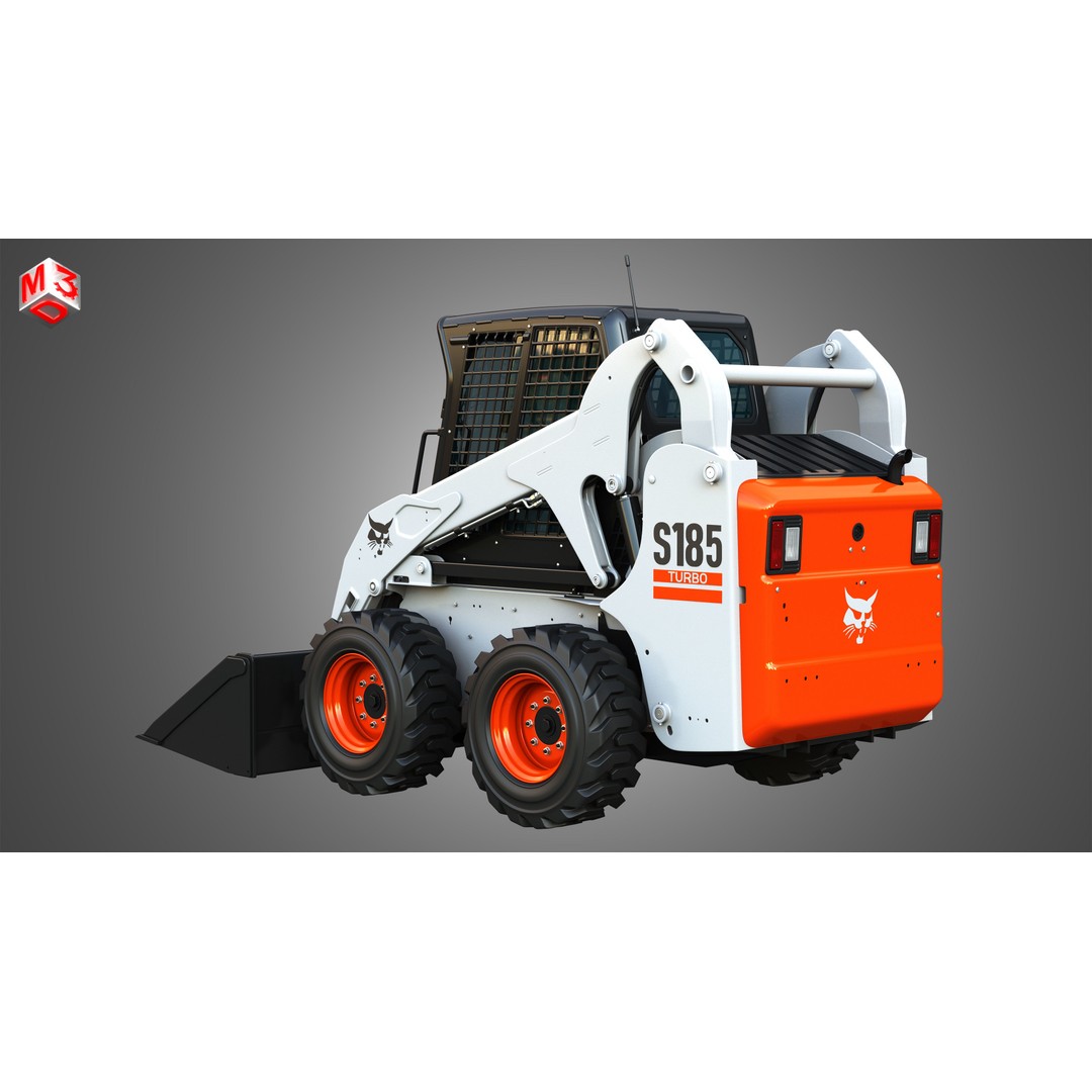 Bobcat S185 Skid Steer Loader 3D Model – High Poly Game Asset, FBX - View 6