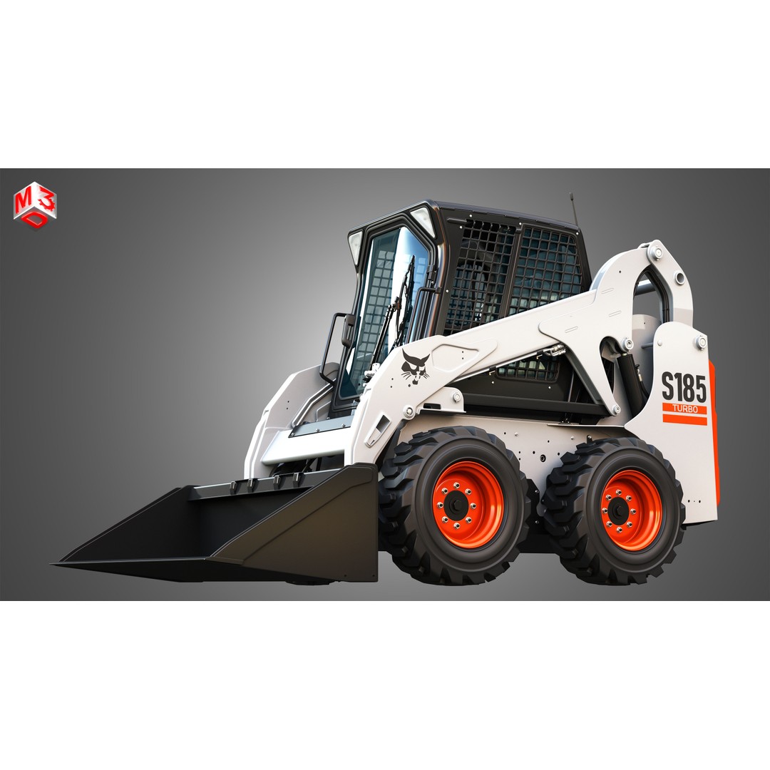 Bobcat S185 Skid Steer Loader 3D Model – High Poly Game Asset, FBX - View 9