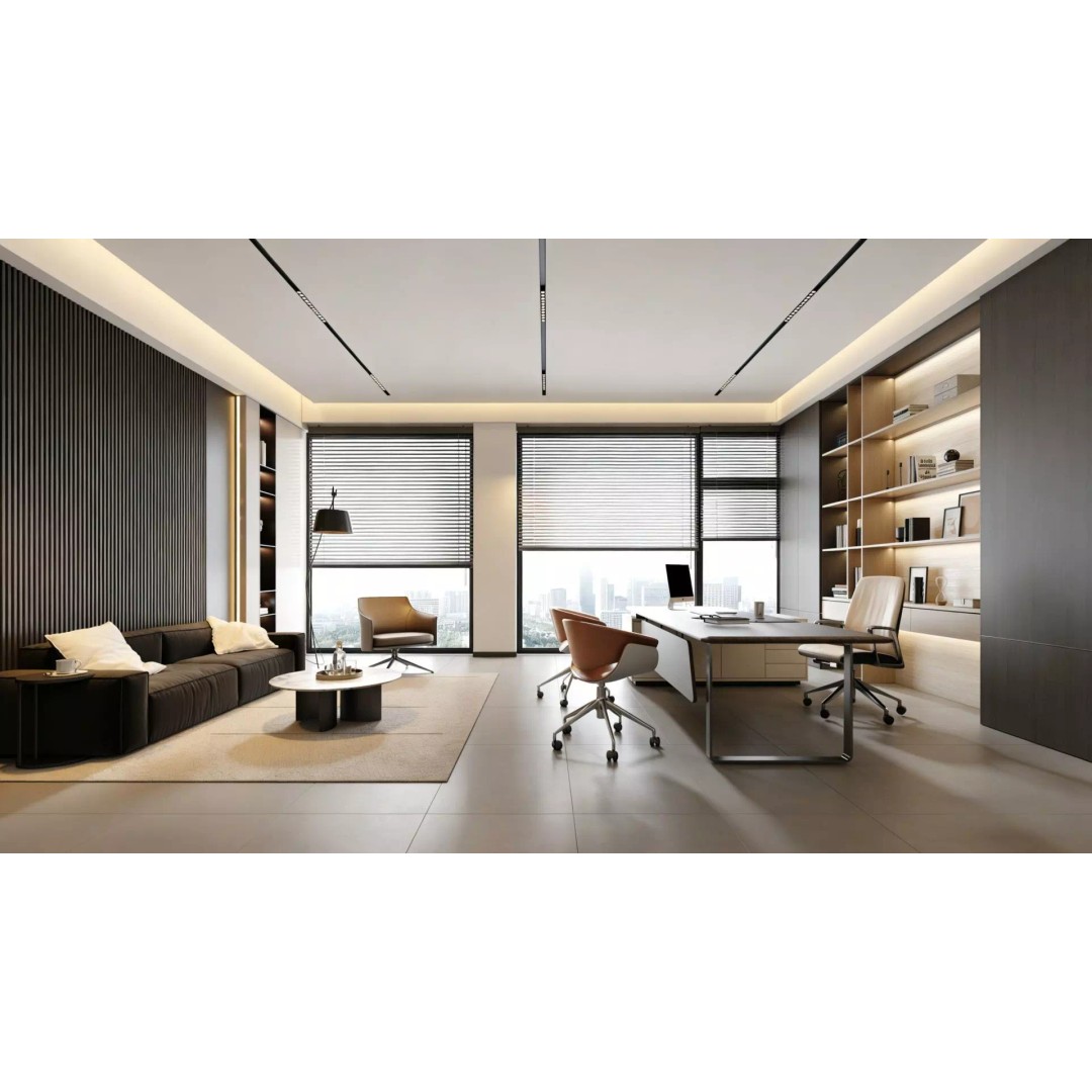 Modern Minimalist Office 3D Model – High-End Executive Space, FBX, OBJ - View 2