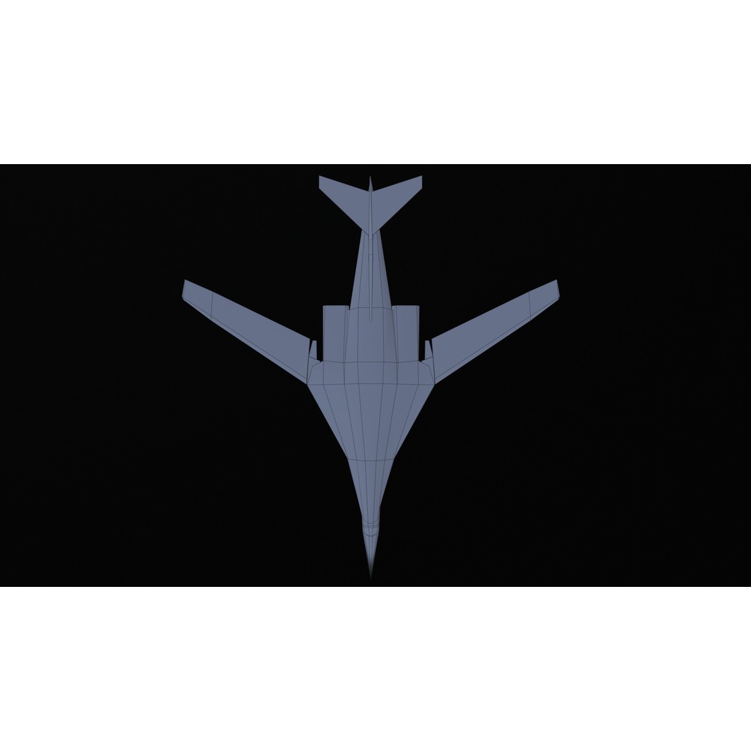 Tupolev Tu160 3D Model – Low Poly Game Asset, FBX, PBR Textures
