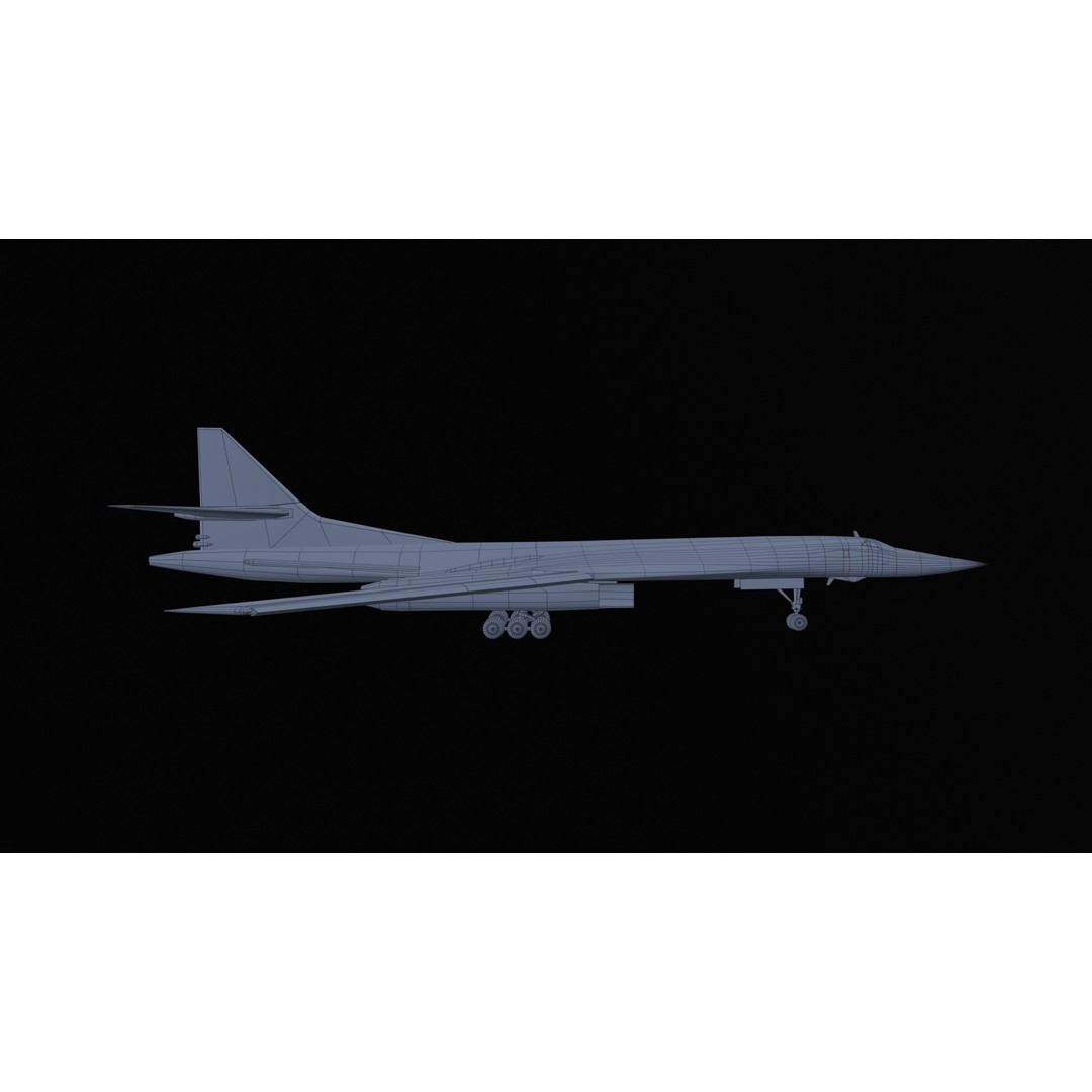 Tupolev Tu160 3D Model – Low Poly Game Asset, FBX, PBR Textures - View 10