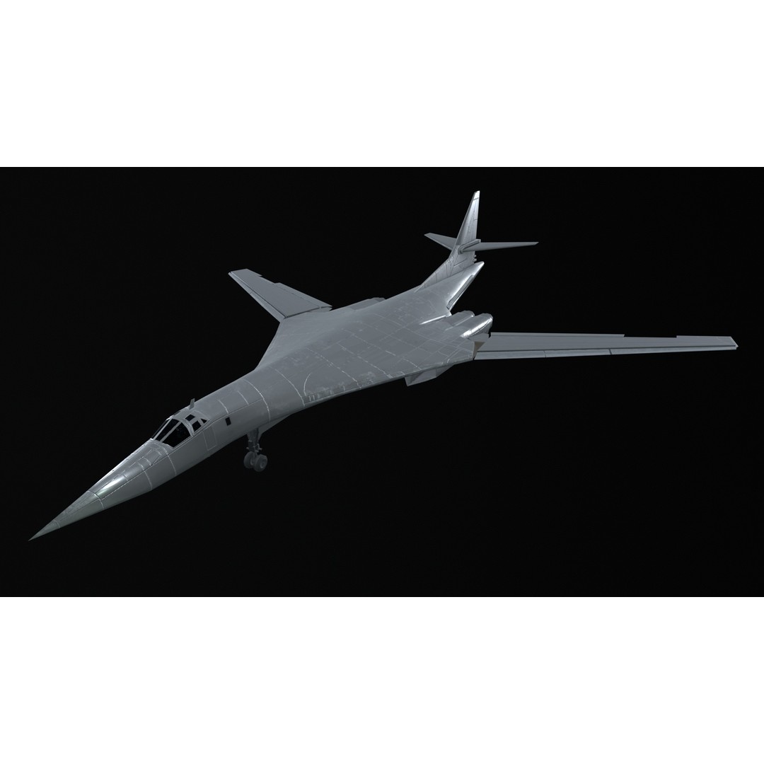 Tupolev Tu160 3D Model – Low Poly Game Asset, FBX, PBR Textures - View 13