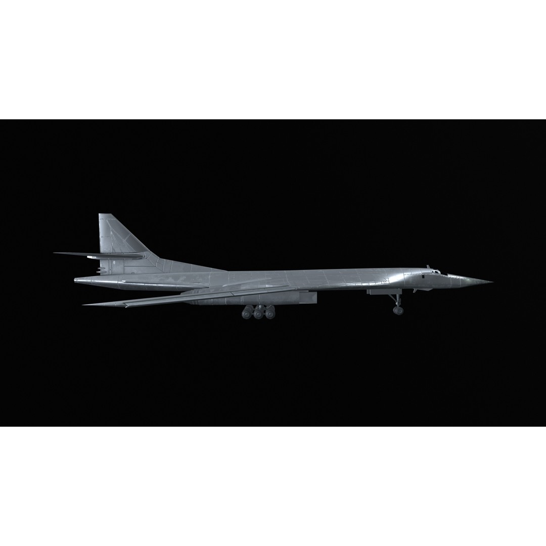 Tupolev Tu160 3D Model – Low Poly Game Asset, FBX, PBR Textures - View 15