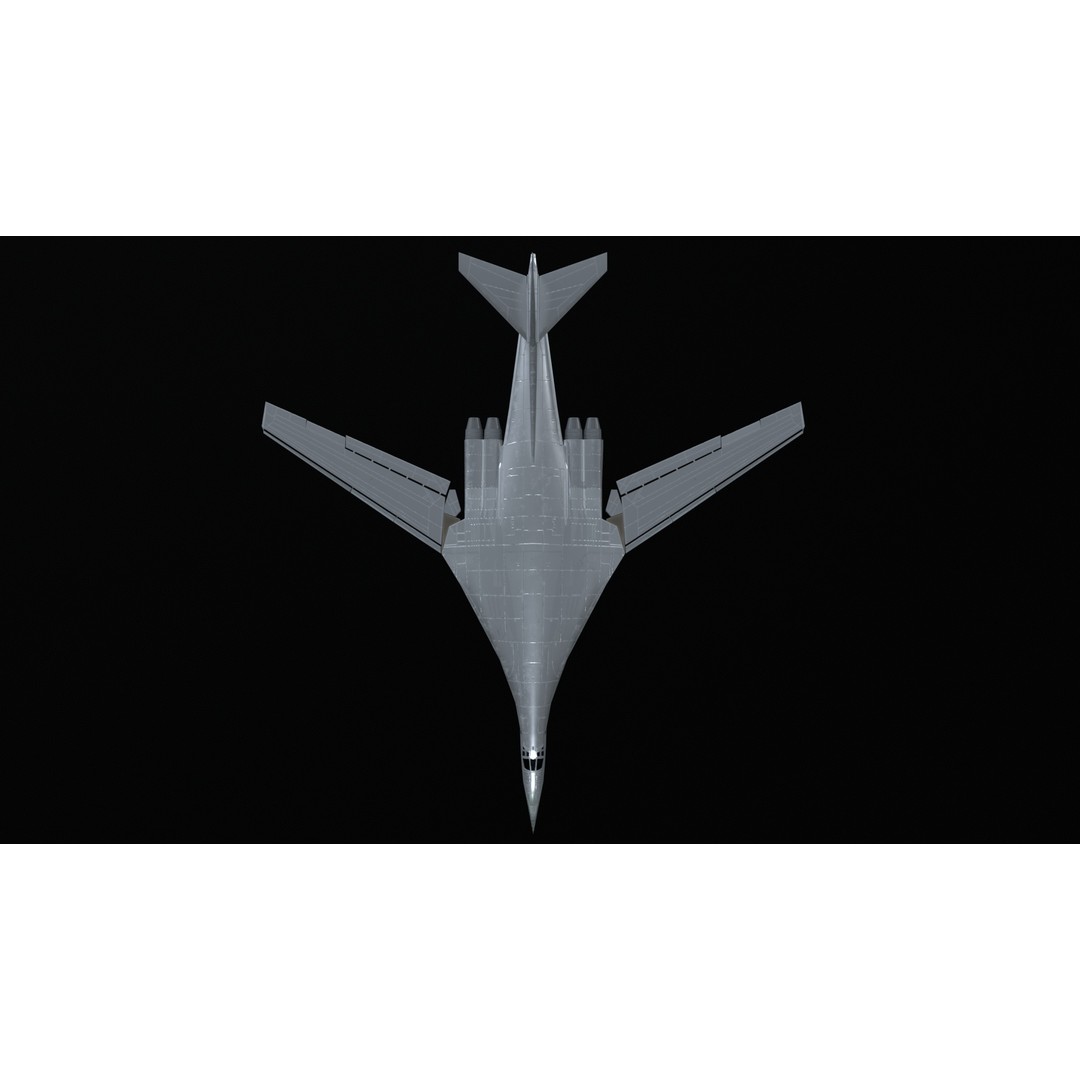 Tupolev Tu160 3D Model – Low Poly Game Asset, FBX, PBR Textures - View 17