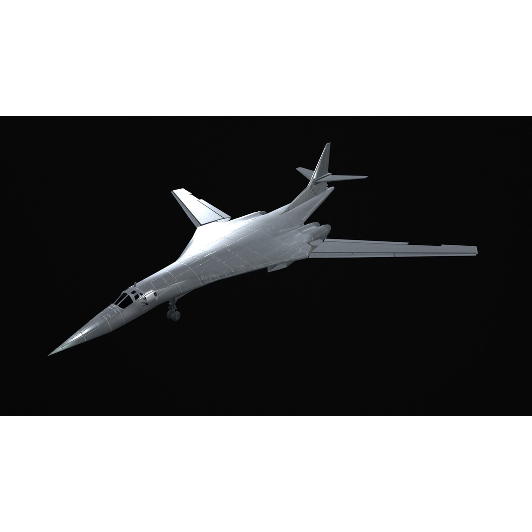 Tupolev Tu160 3D Model – Low Poly Game Asset, FBX, PBR Textures - View 23