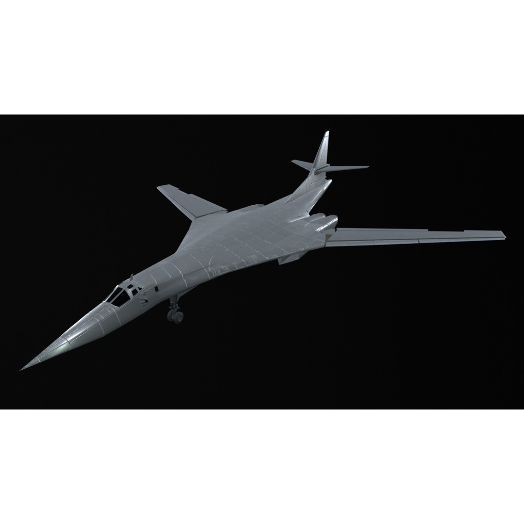 Tupolev Tu160 3D Model – Low Poly Game Asset, FBX, PBR Textures - View 24