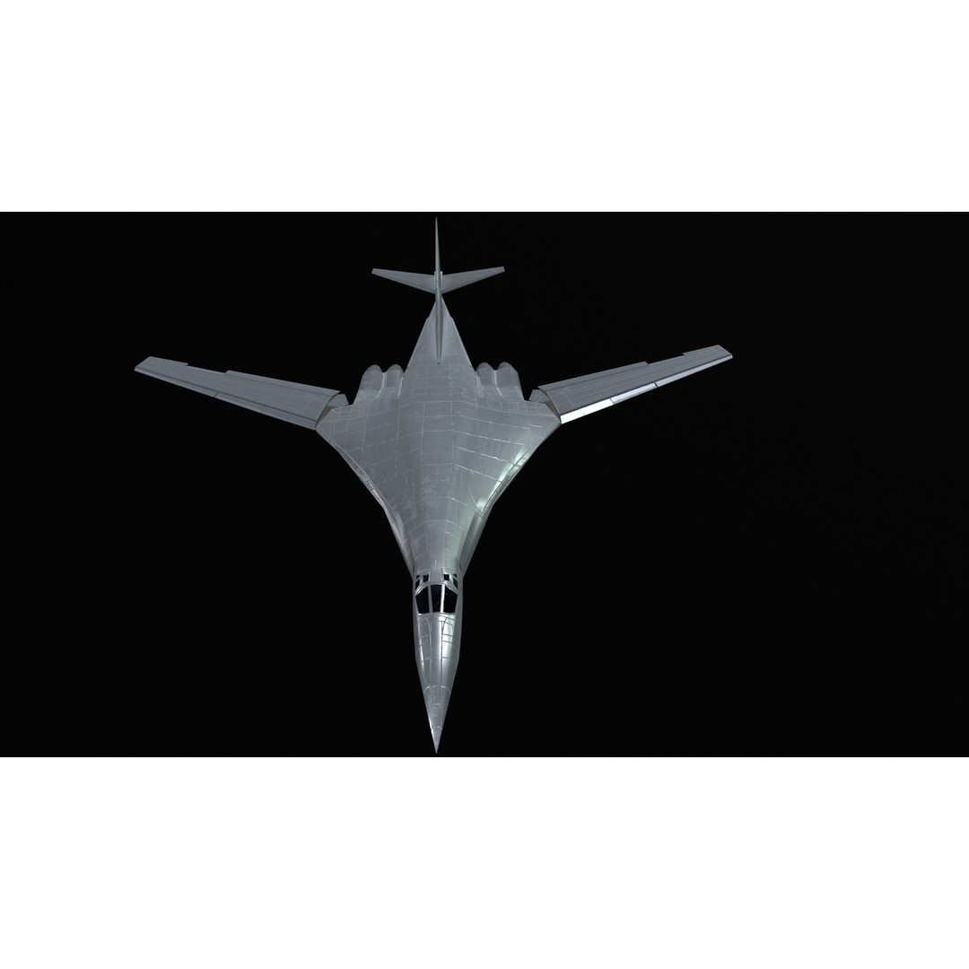 Tupolev Tu160 3D Model – Low Poly Game Asset, FBX, PBR Textures - View 25