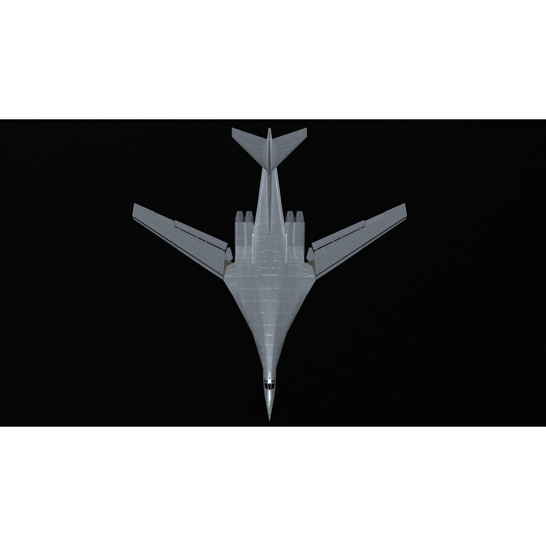 Tupolev Tu160 3D Model – Low Poly Game Asset, FBX, PBR Textures - View 28