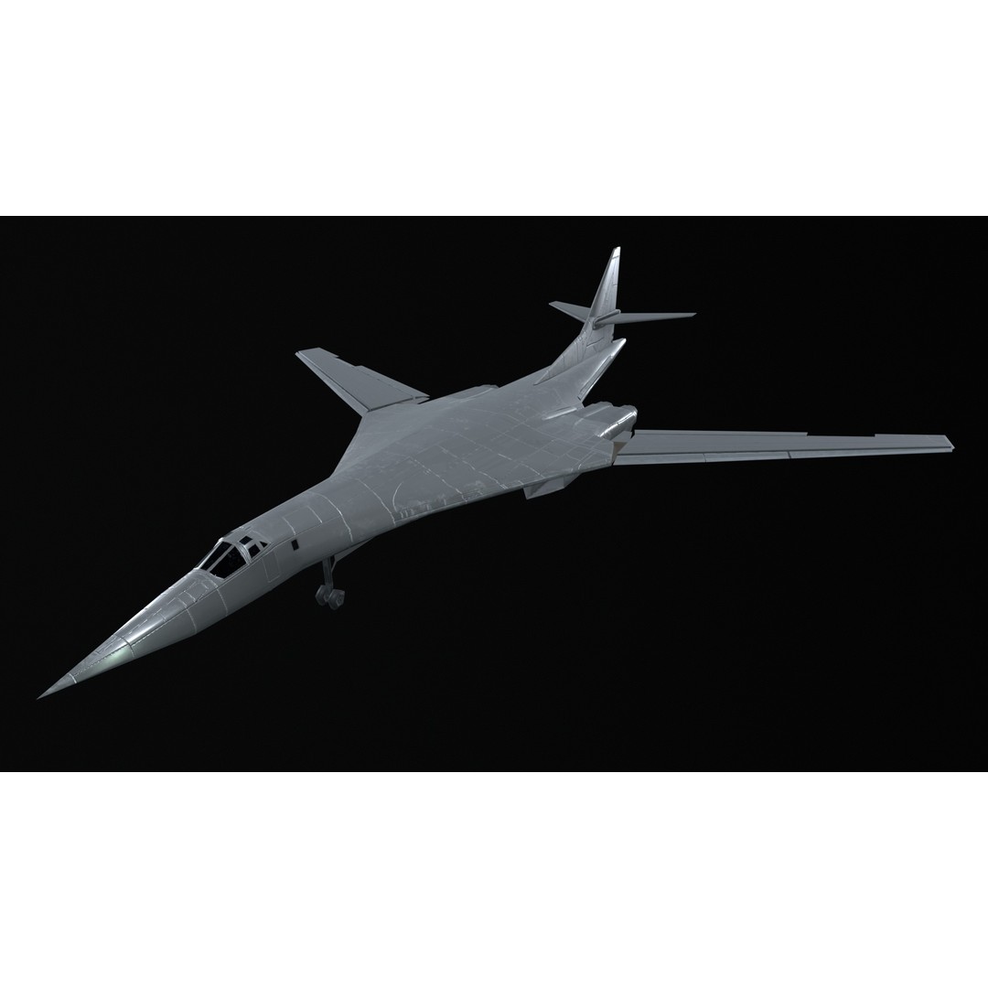 Tupolev Tu160 3D Model – Low Poly Game Asset, FBX, PBR Textures - View 34