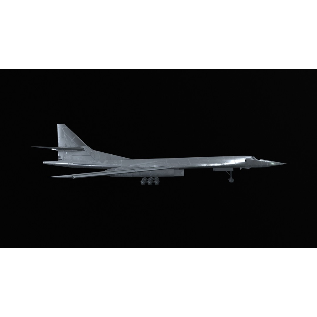 Tupolev Tu160 3D Model – Low Poly Game Asset, FBX, PBR Textures - View 36