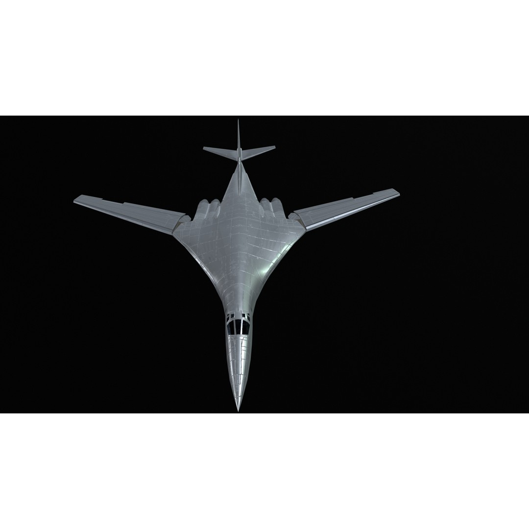 Tupolev Tu160 3D Model – Low Poly Game Asset, FBX, PBR Textures - View 4