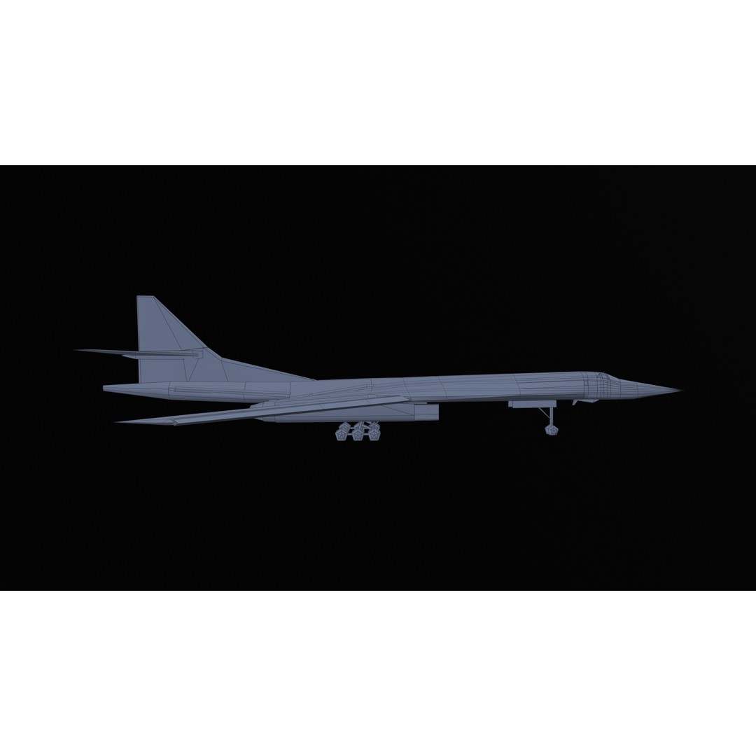 Tupolev Tu160 3D Model – Low Poly Game Asset, FBX, PBR Textures - View 41