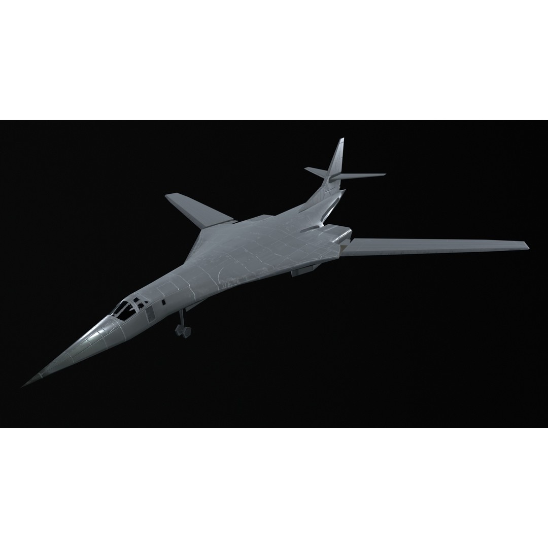 Tupolev Tu160 3D Model – Low Poly Game Asset, FBX, PBR Textures - View 44