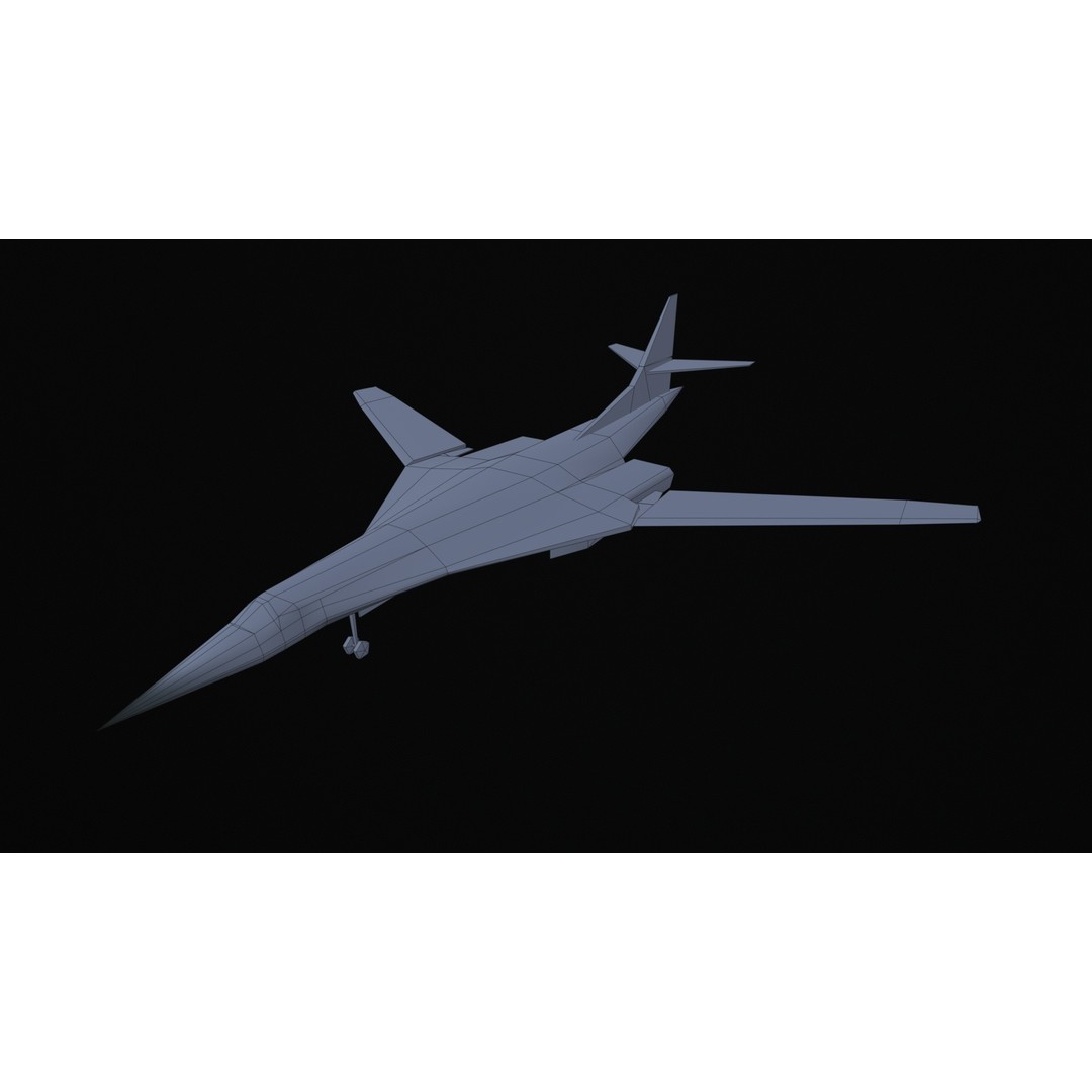Tupolev Tu160 3D Model – Low Poly Game Asset, FBX, PBR Textures - View 49