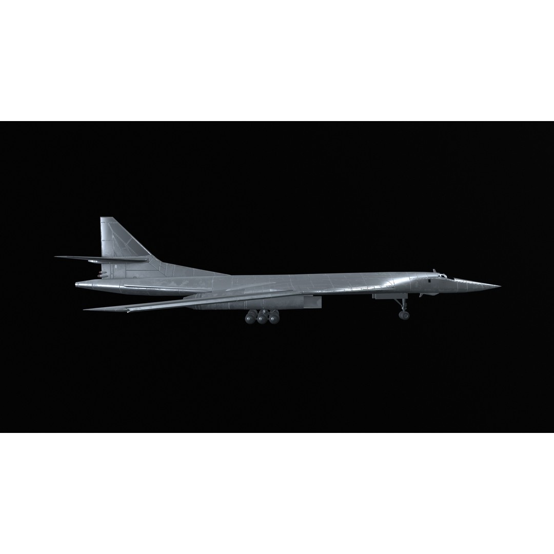 Tupolev Tu160 3D Model – Low Poly Game Asset, FBX, PBR Textures - View 5